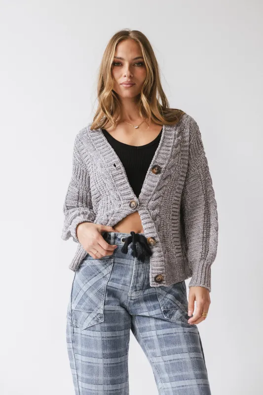 Brett Oversized Cardigan in Grey sold by bohme