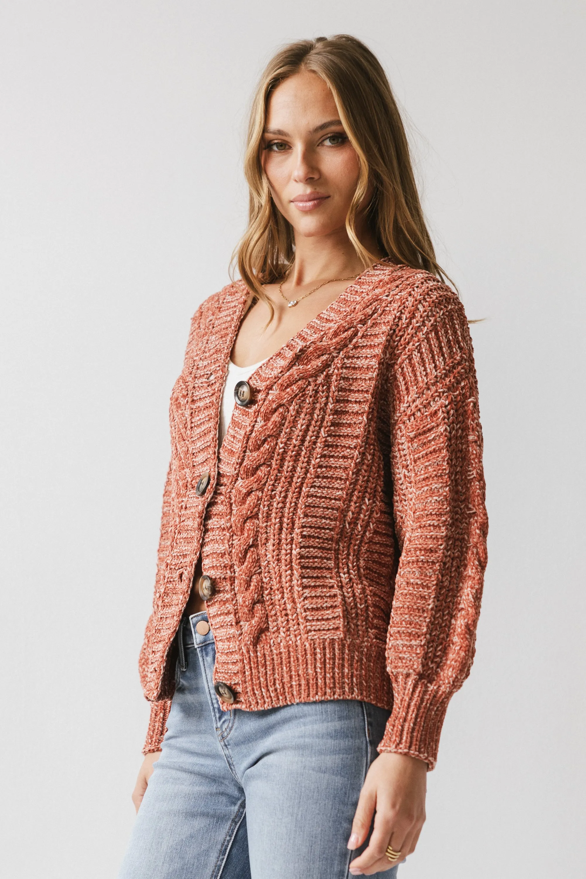 Brett Oversized Cardigan in Brick sold by bohme product image thumbnail 4