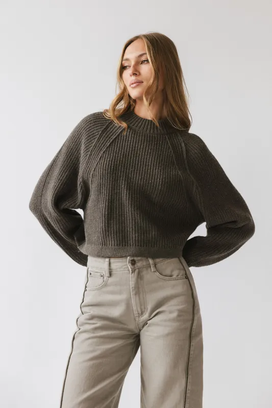 Shayla Knit Sweater in Charcoal sold by bohme