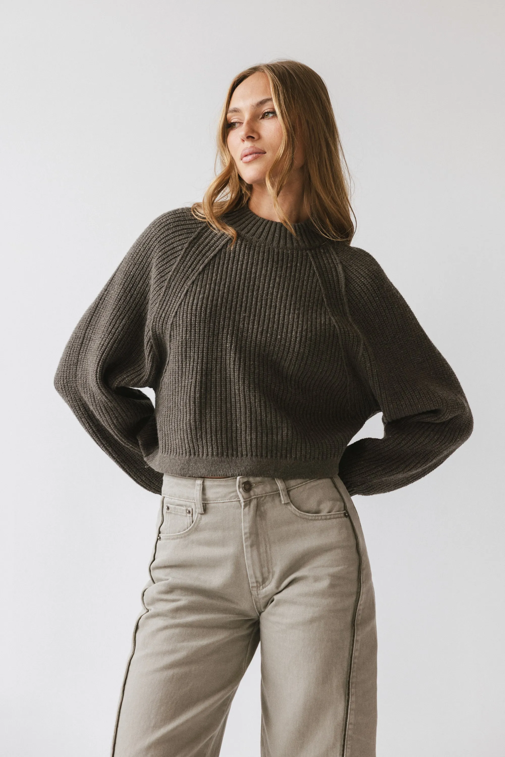 Shayla Knit Sweater in Charcoal - FINAL SALE sold by bohme