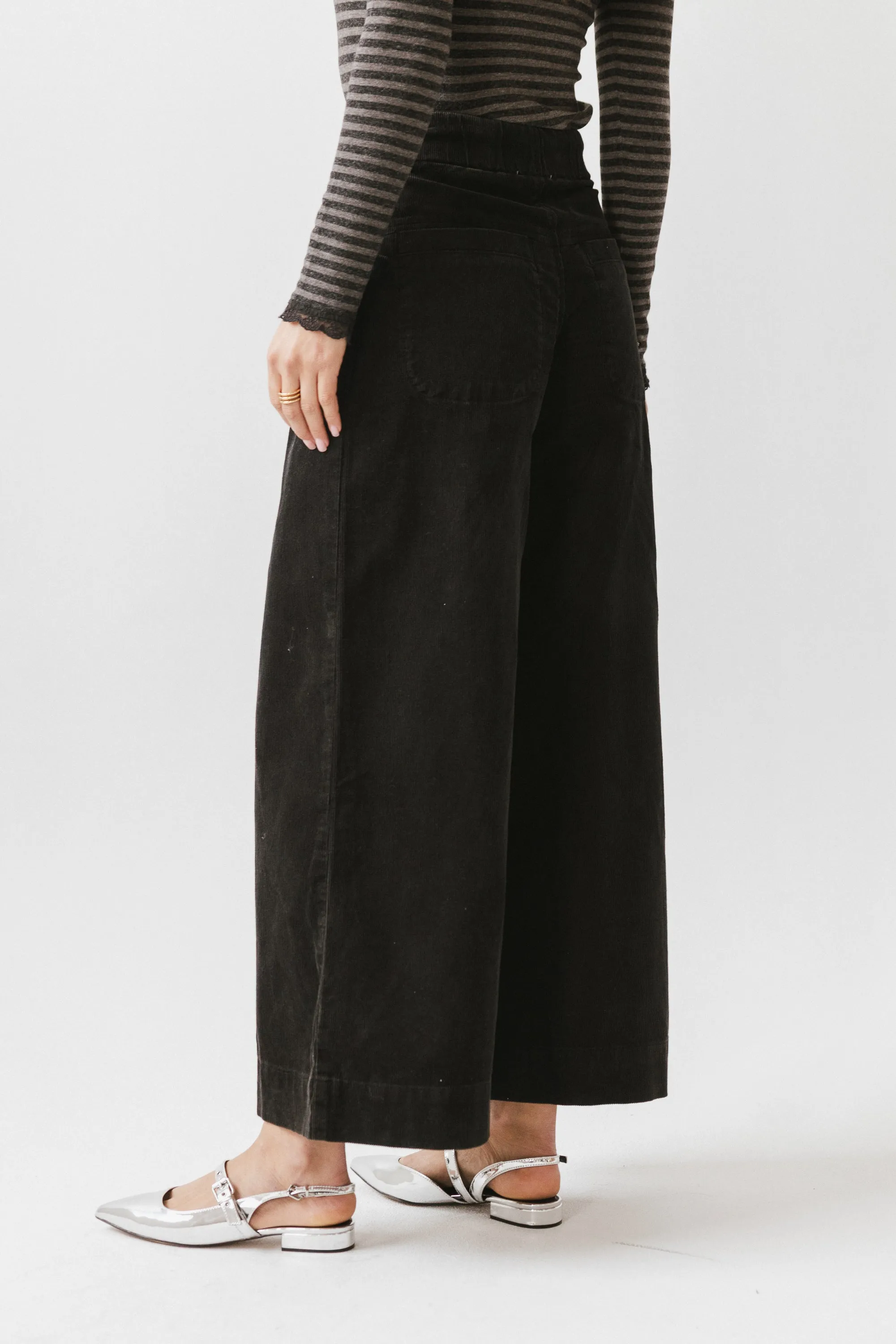 Barkley Corduroy Wide Leg Pants in Charcoal sold by bohme product image thumbnail 2