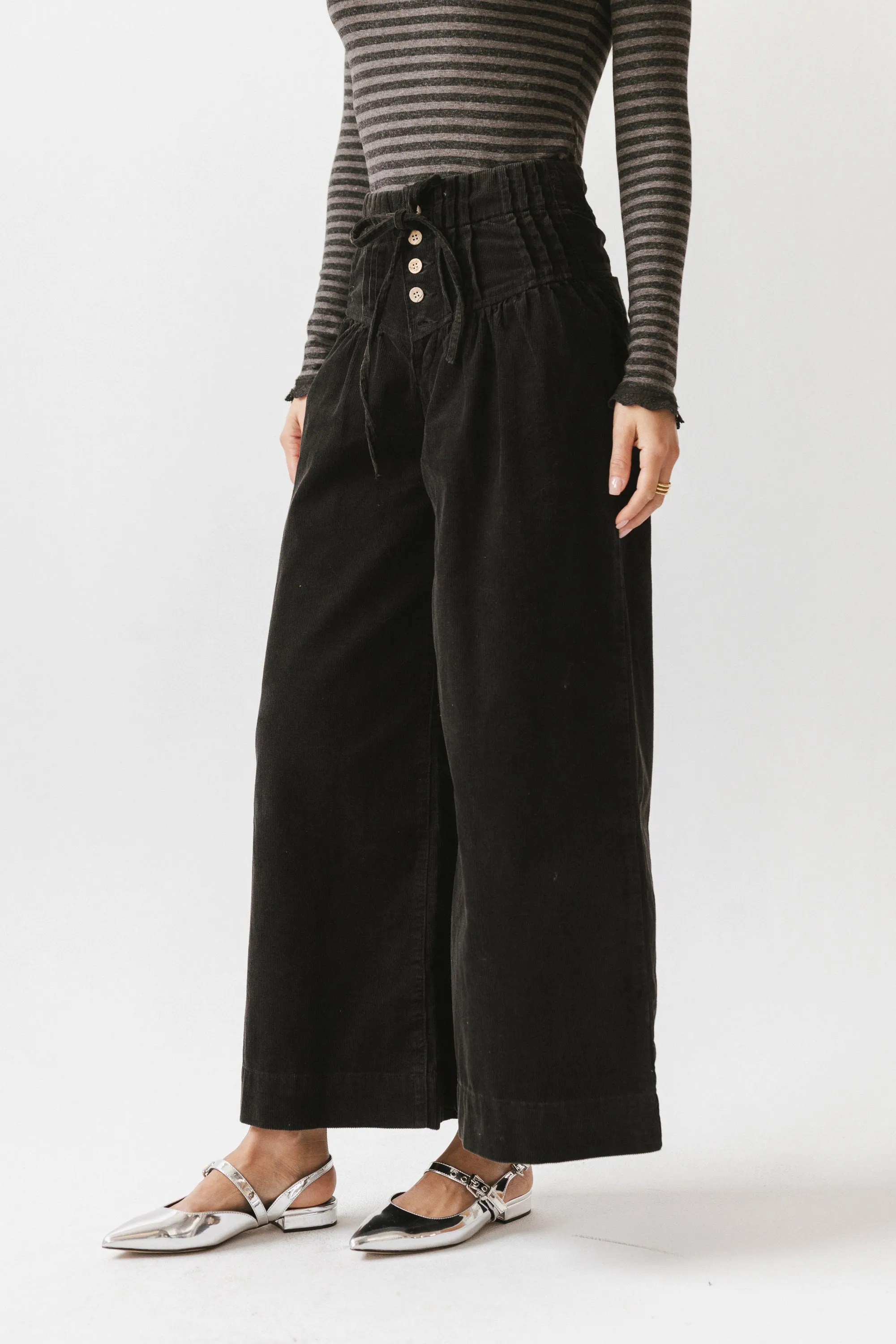 Barkley Corduroy Wide Leg Pants in Charcoal sold by bohme product image thumbnail 5