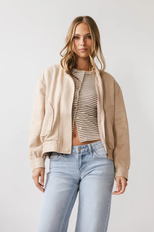 Trisha Striped Top in Brown sold by bohme