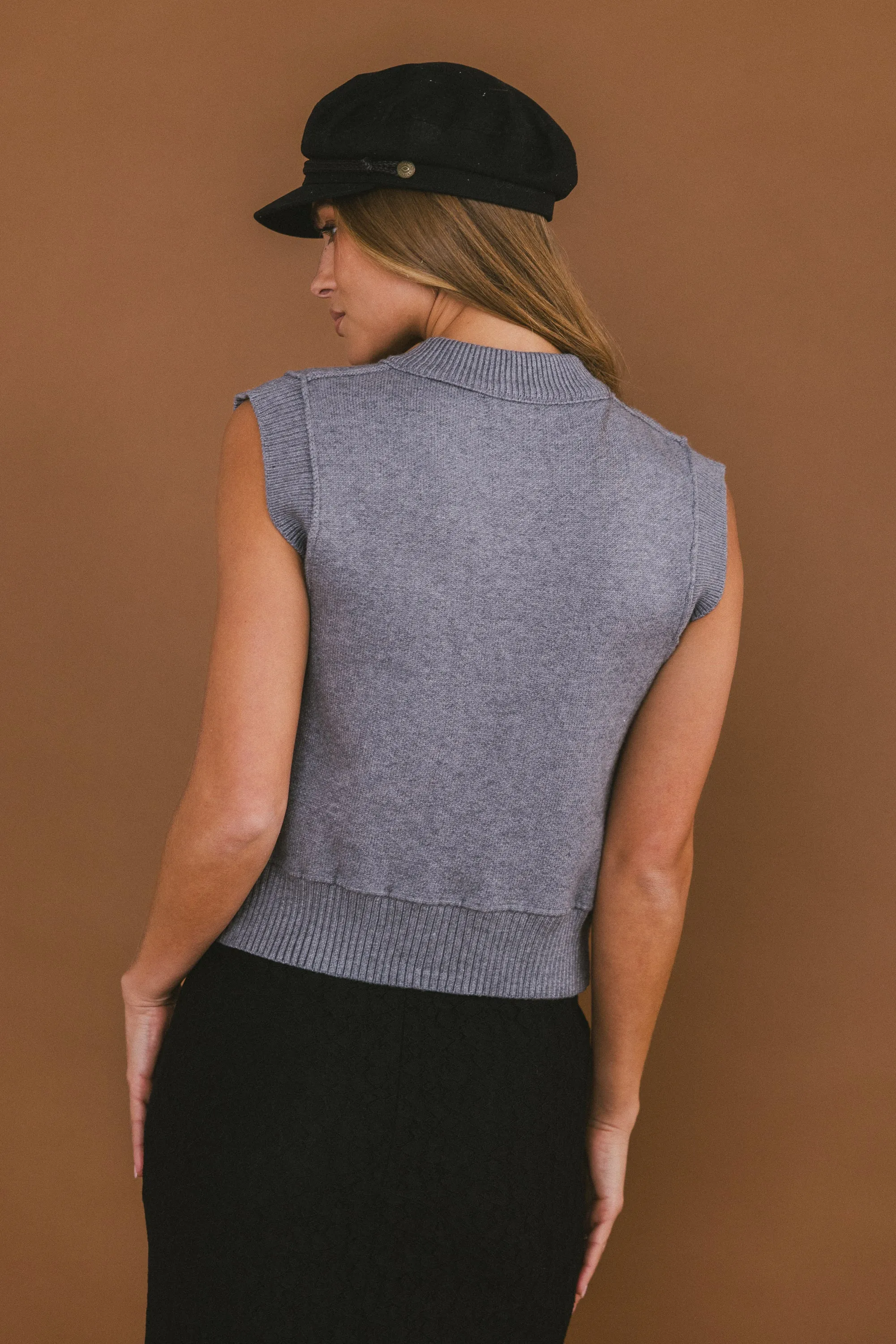 Tori Sweater Vest in Grey sold by bohme product image thumbnail 5