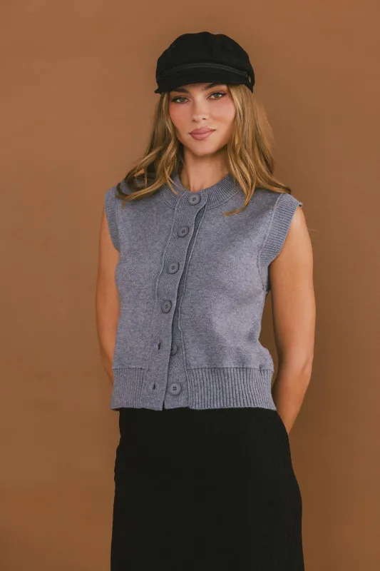 Tori Sweater Vest in Grey sold by bohme