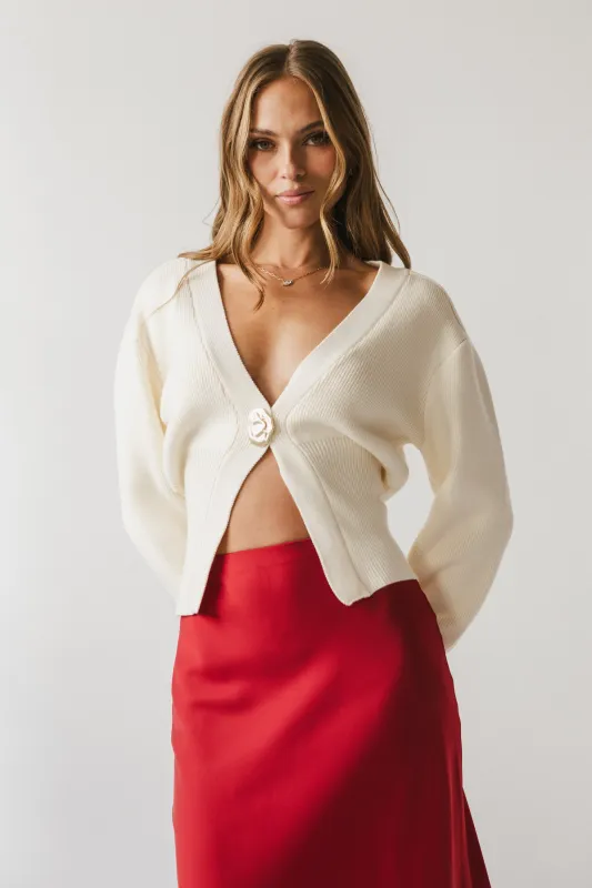 Minnie Knit Cardigan in Cream sold by bohme