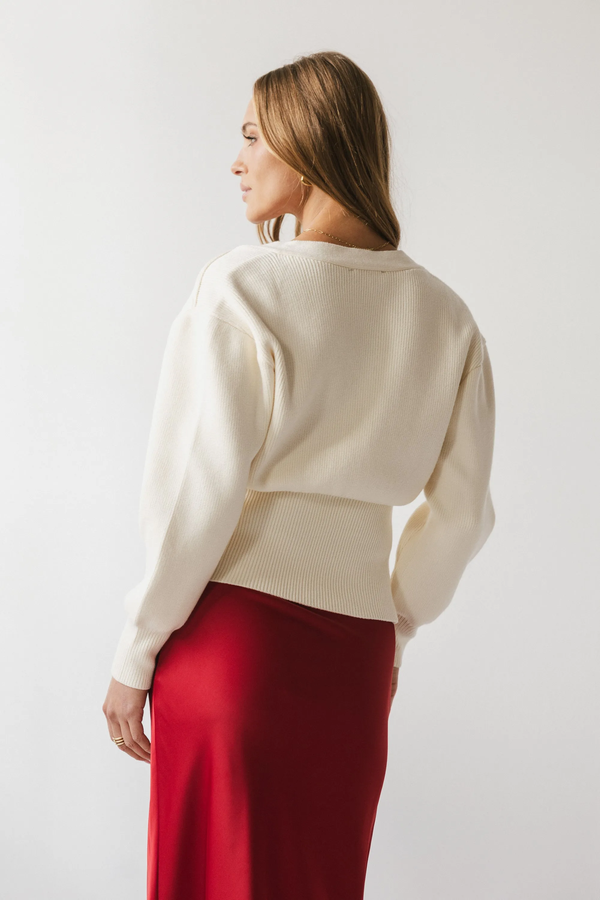 Minnie Knit Cardigan in Cream sold by bohme product image thumbnail 2