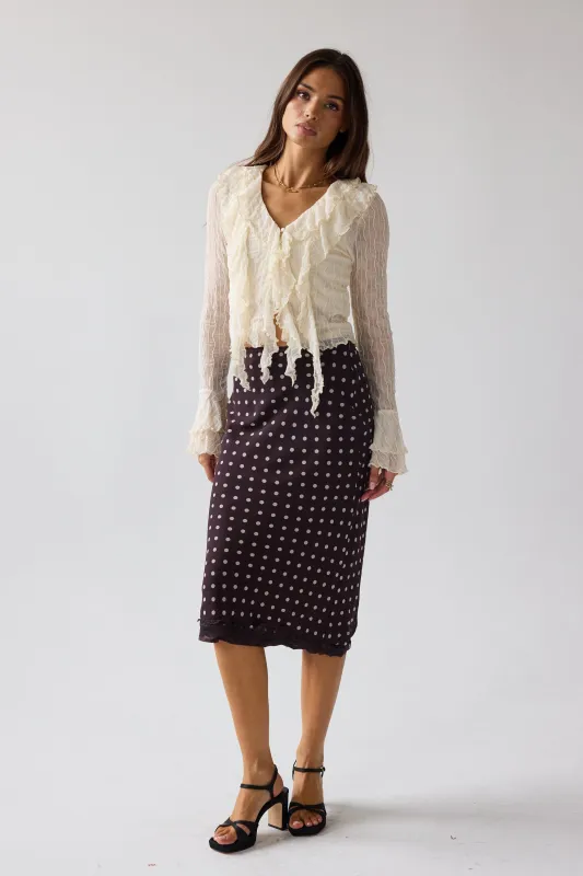 Croft Polka Dot Midi Skirt sold by bohme