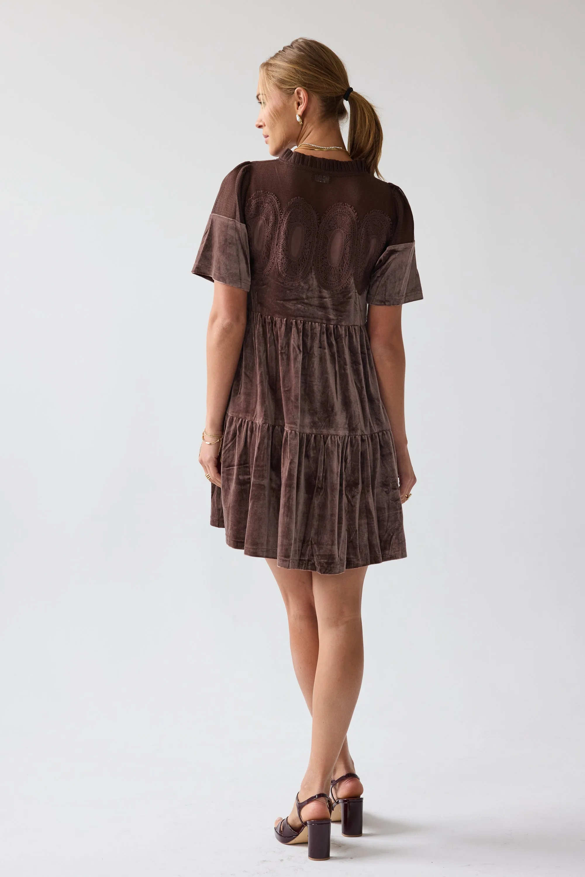 Banks Velvet Mini Dress in Brown sold by bohme product image thumbnail 3