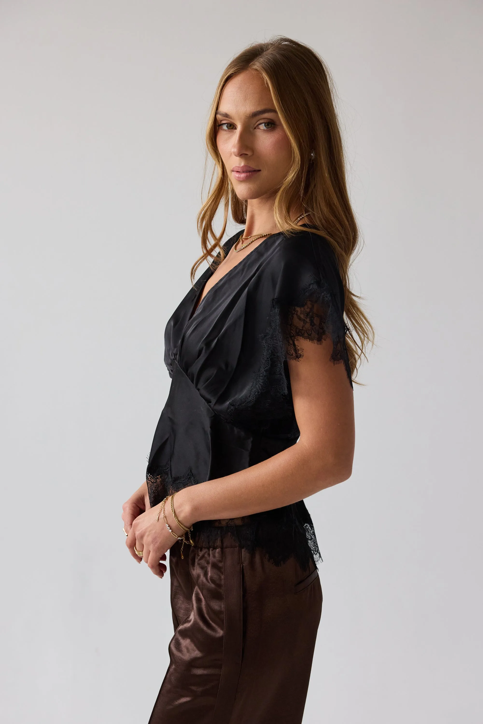 Chelsea Satin Blouse in Black - FINAL SALE sold by bohme product image thumbnail 2