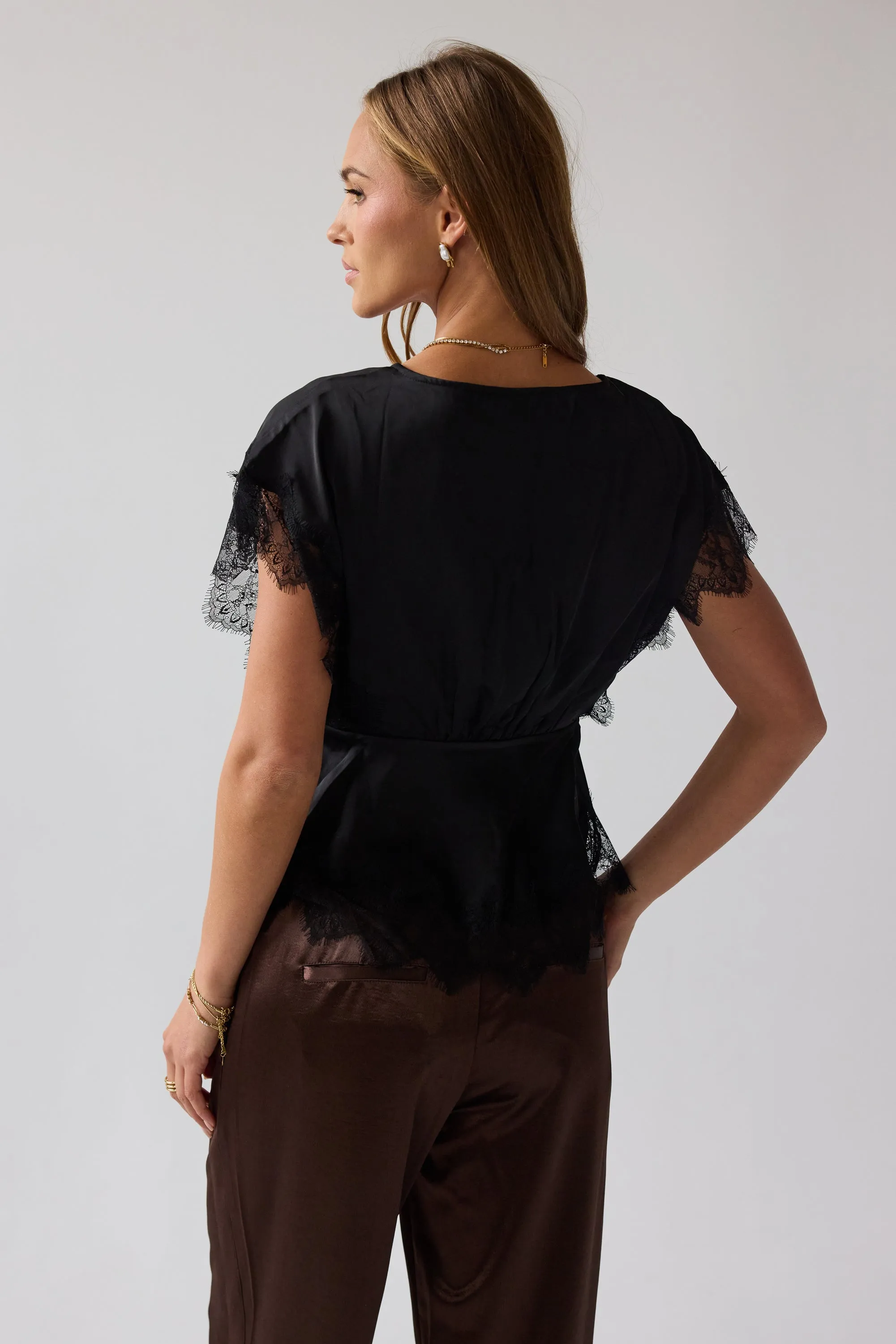 Chelsea Satin Blouse in Black - FINAL SALE sold by bohme product image thumbnail 3