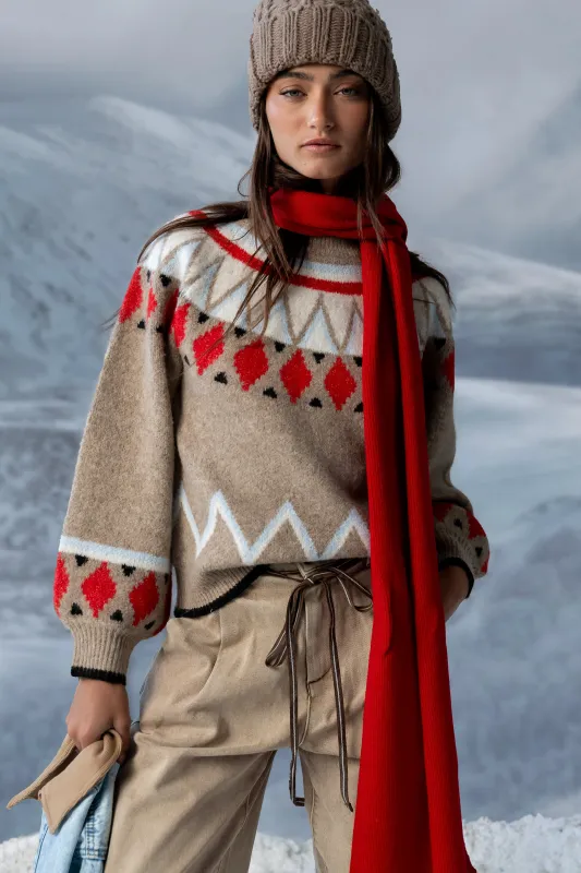 Zayne Abstract Knit Sweater sold by bohme