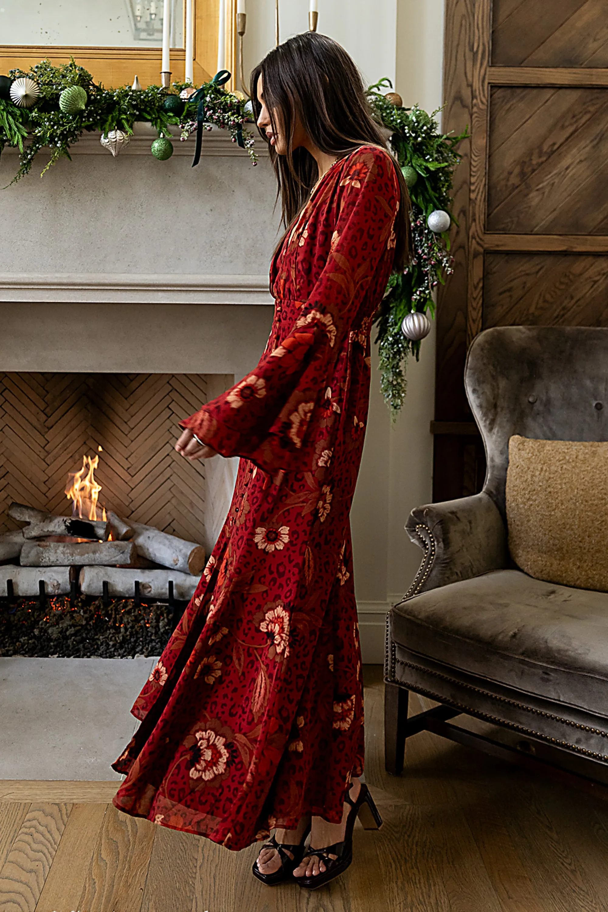 Theo Floral Maxi Dress sold by bohme product image thumbnail 5