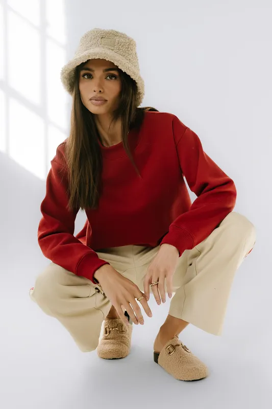Marie Oversized Sweatshirt in Red sold by bohme