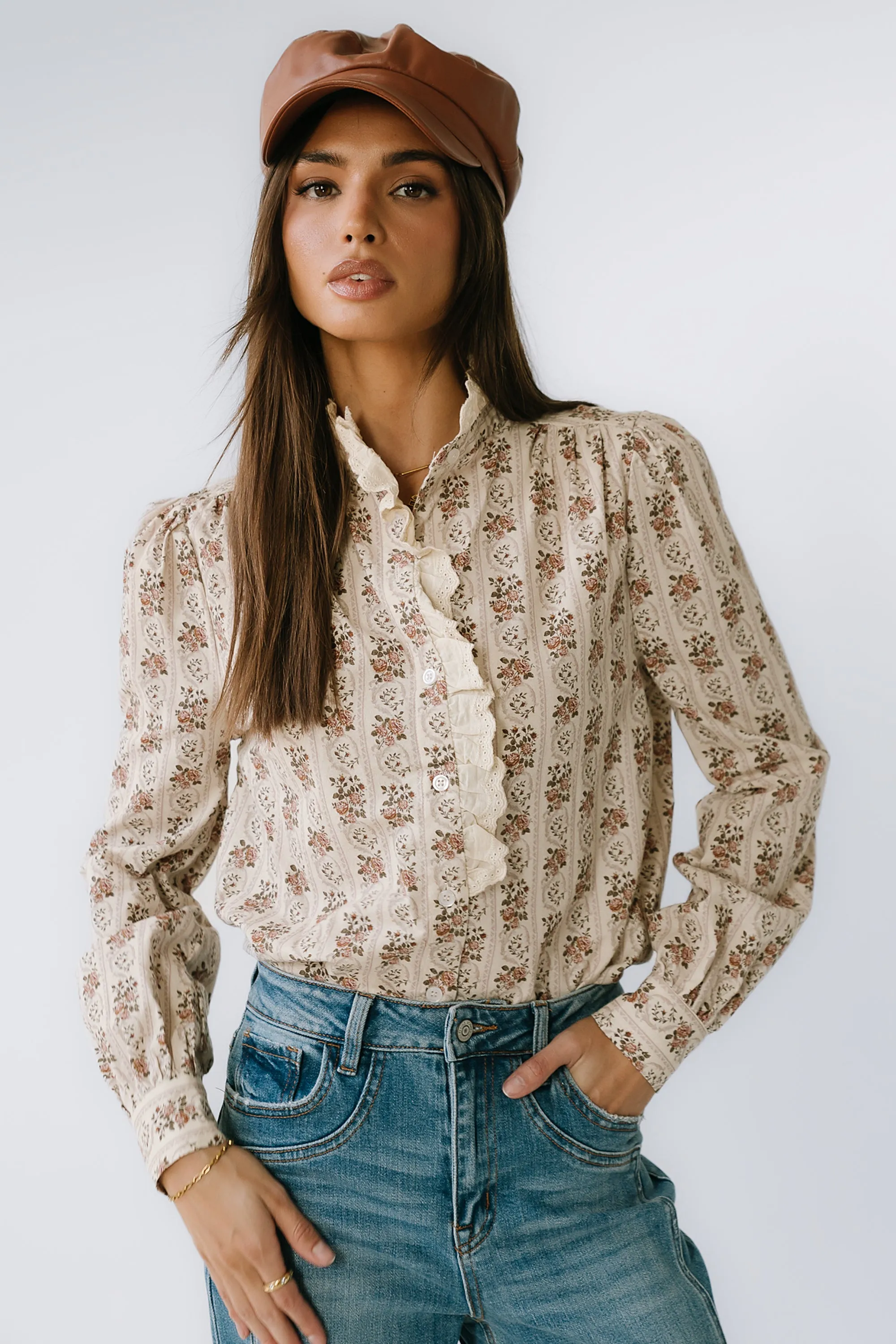 Markel Lace Trim Blouse - FINAL SALE sold by bohme