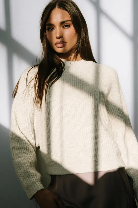 Shayla Knit Sweater in Ivory sold by bohme