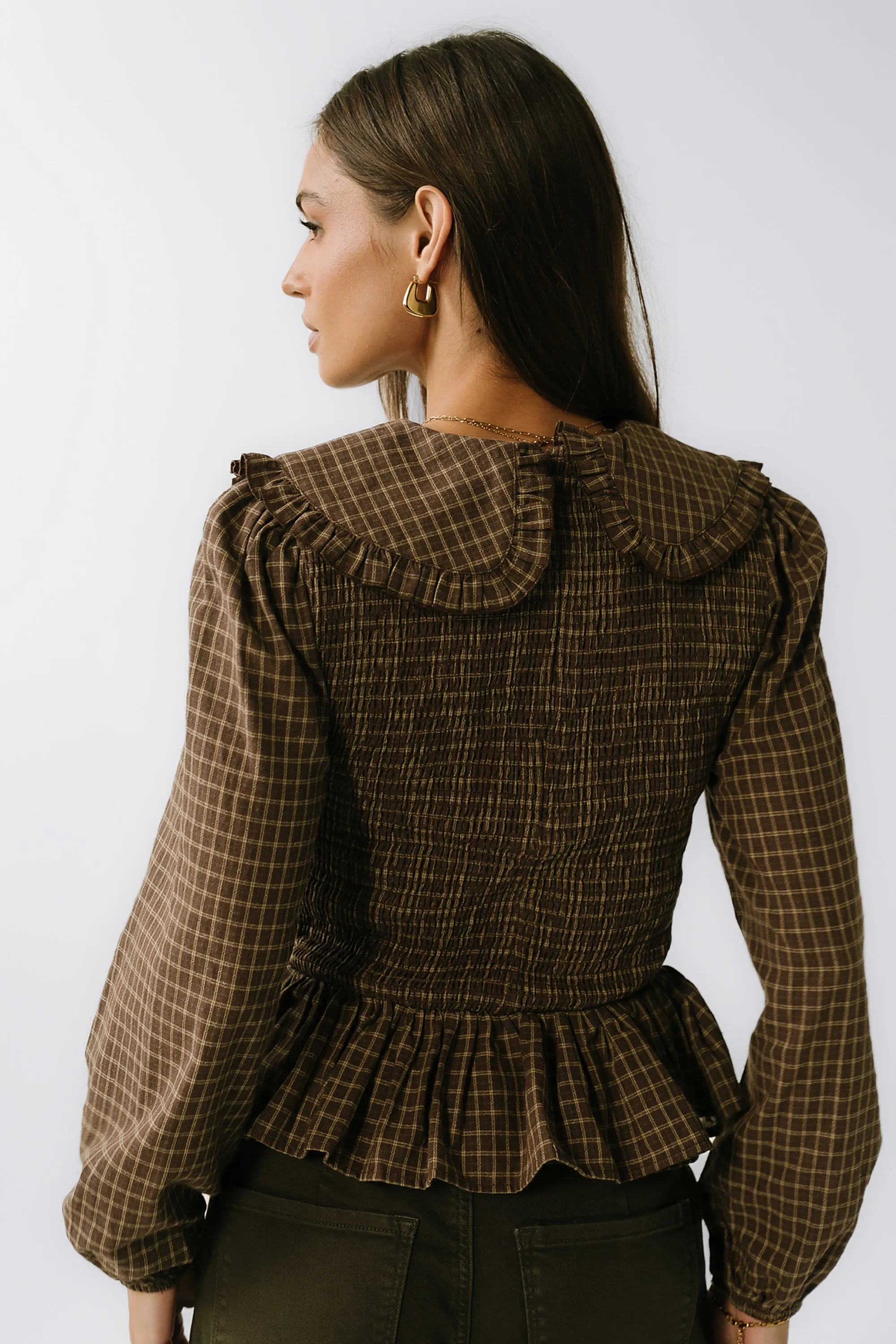 Kristy Smocked Blouse in Brown sold by bohme product image thumbnail 4
