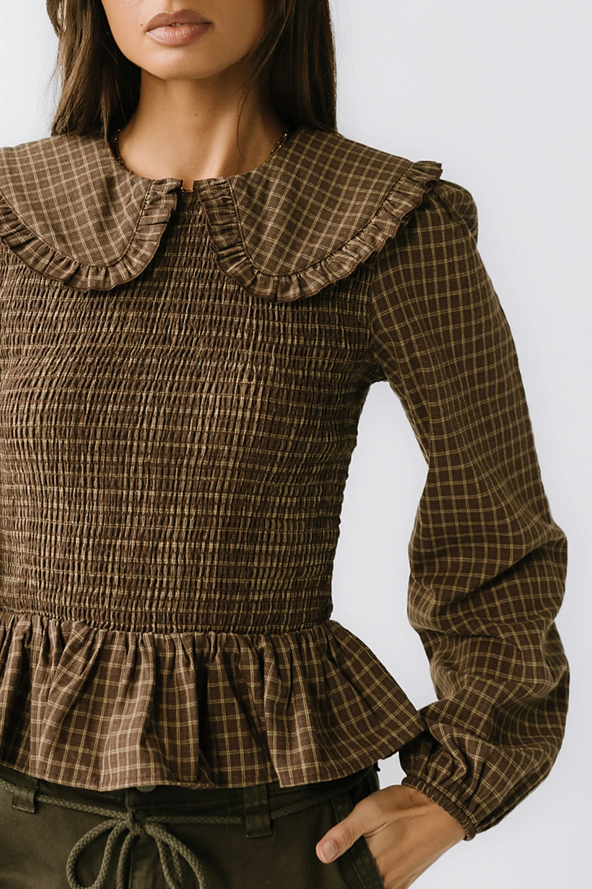Kristy Smocked Blouse in Brown sold by bohme product image thumbnail 2