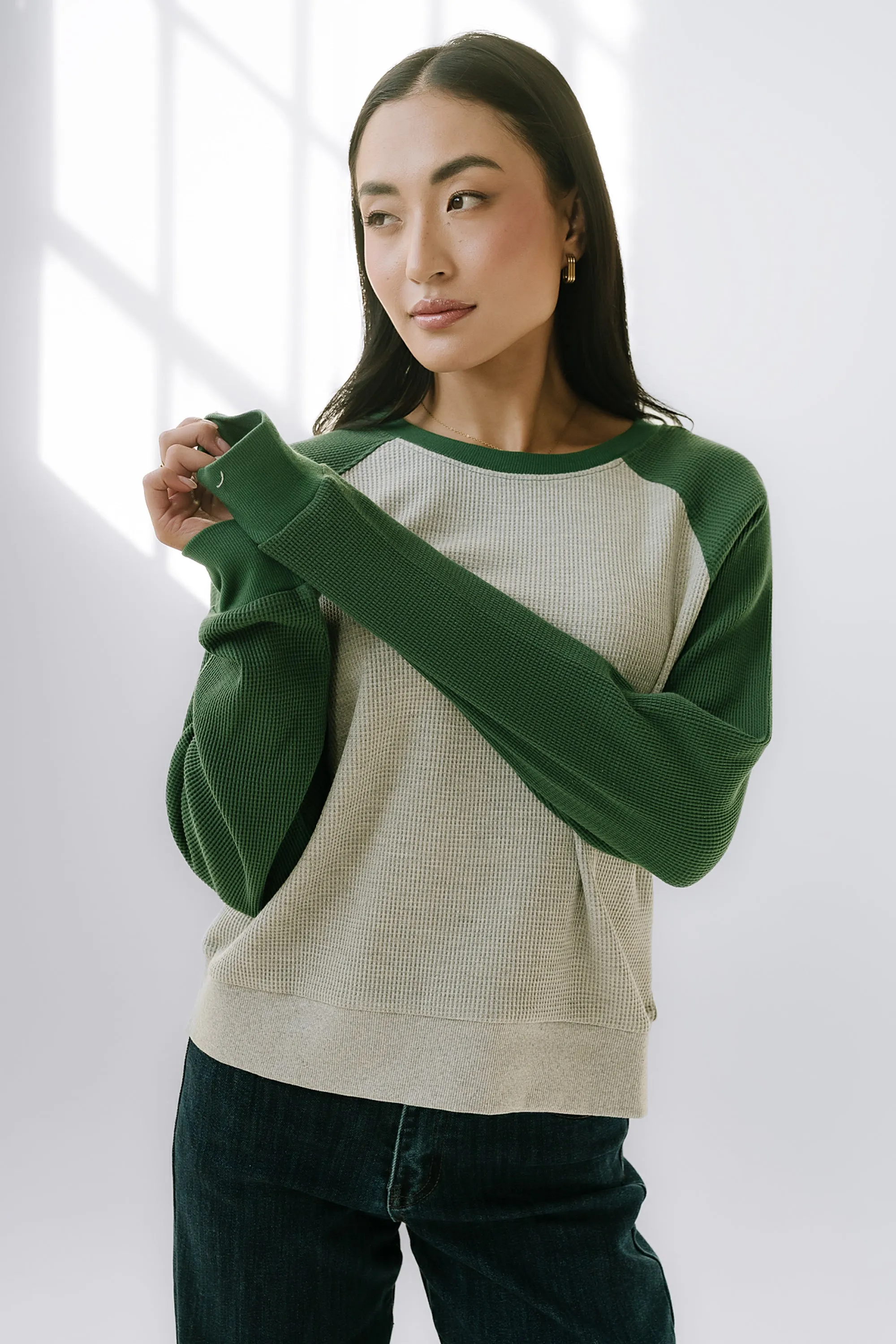 Franklin Contrast Top in Green sold by bohme product image thumbnail 3