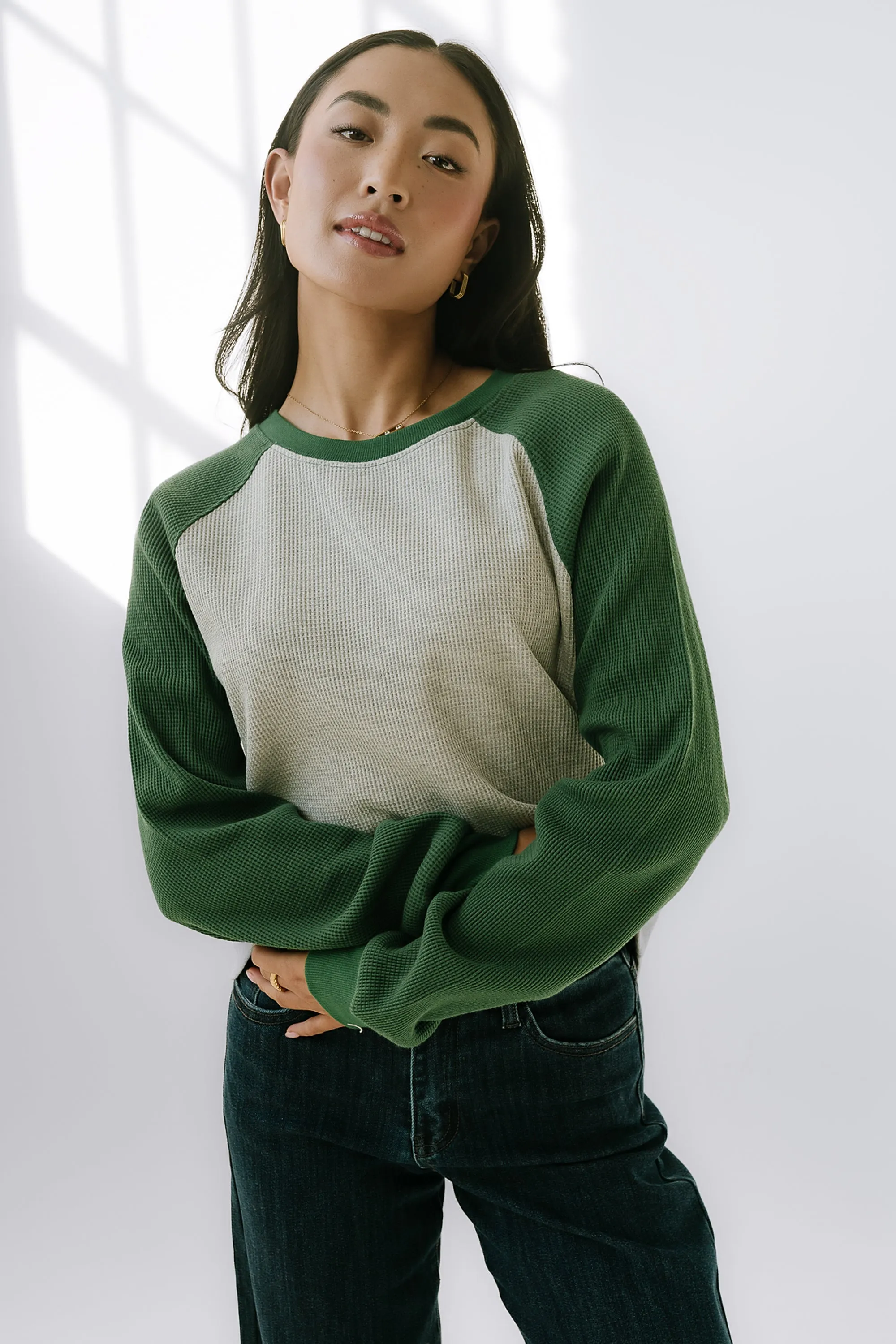 Franklin Contrast Top in Green sold by bohme product image thumbnail 4