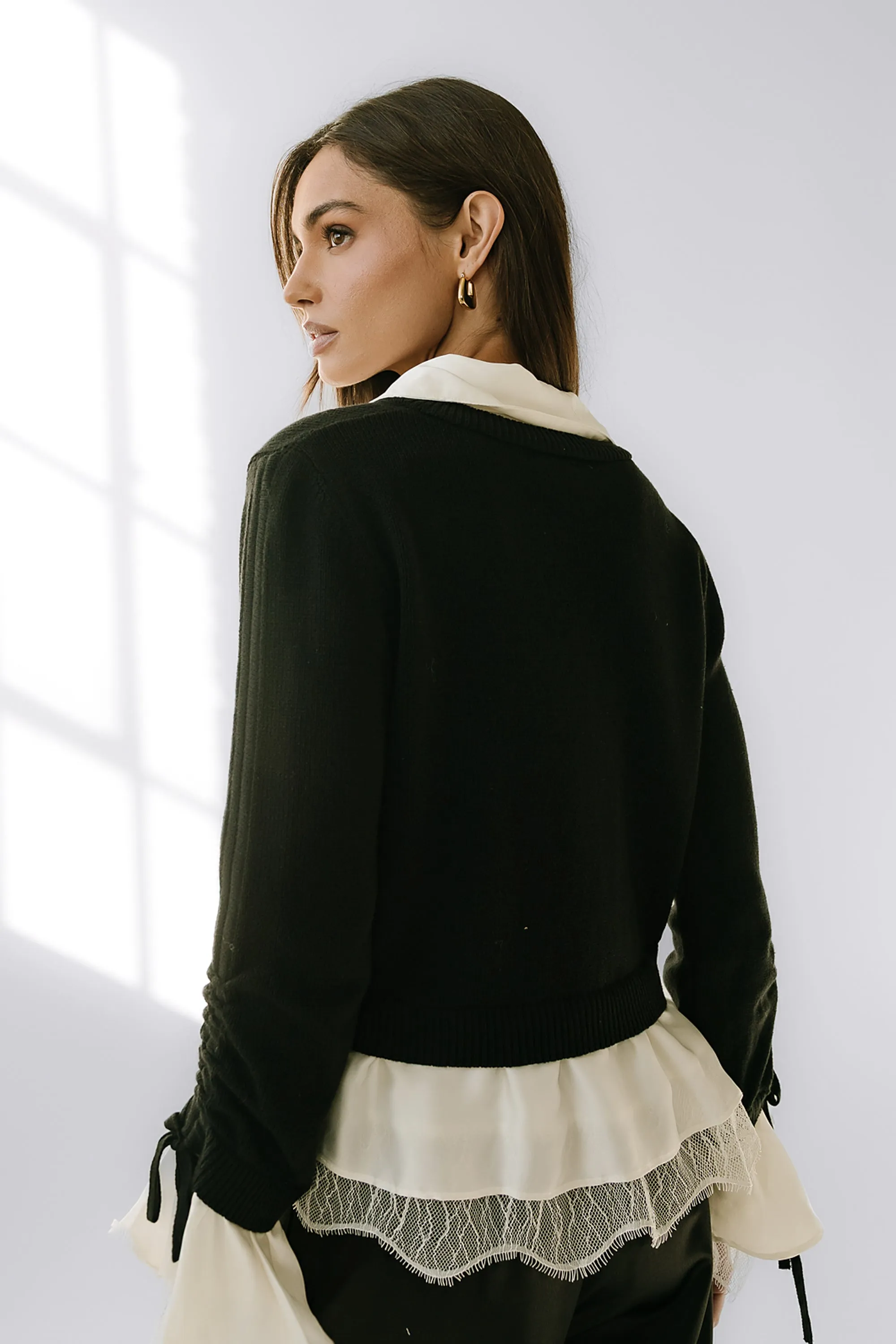 Bennet Double Layer Sweater in Black sold by bohme product image thumbnail 2