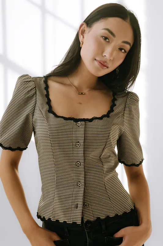 Marrel Gingham Blouse sold by bohme
