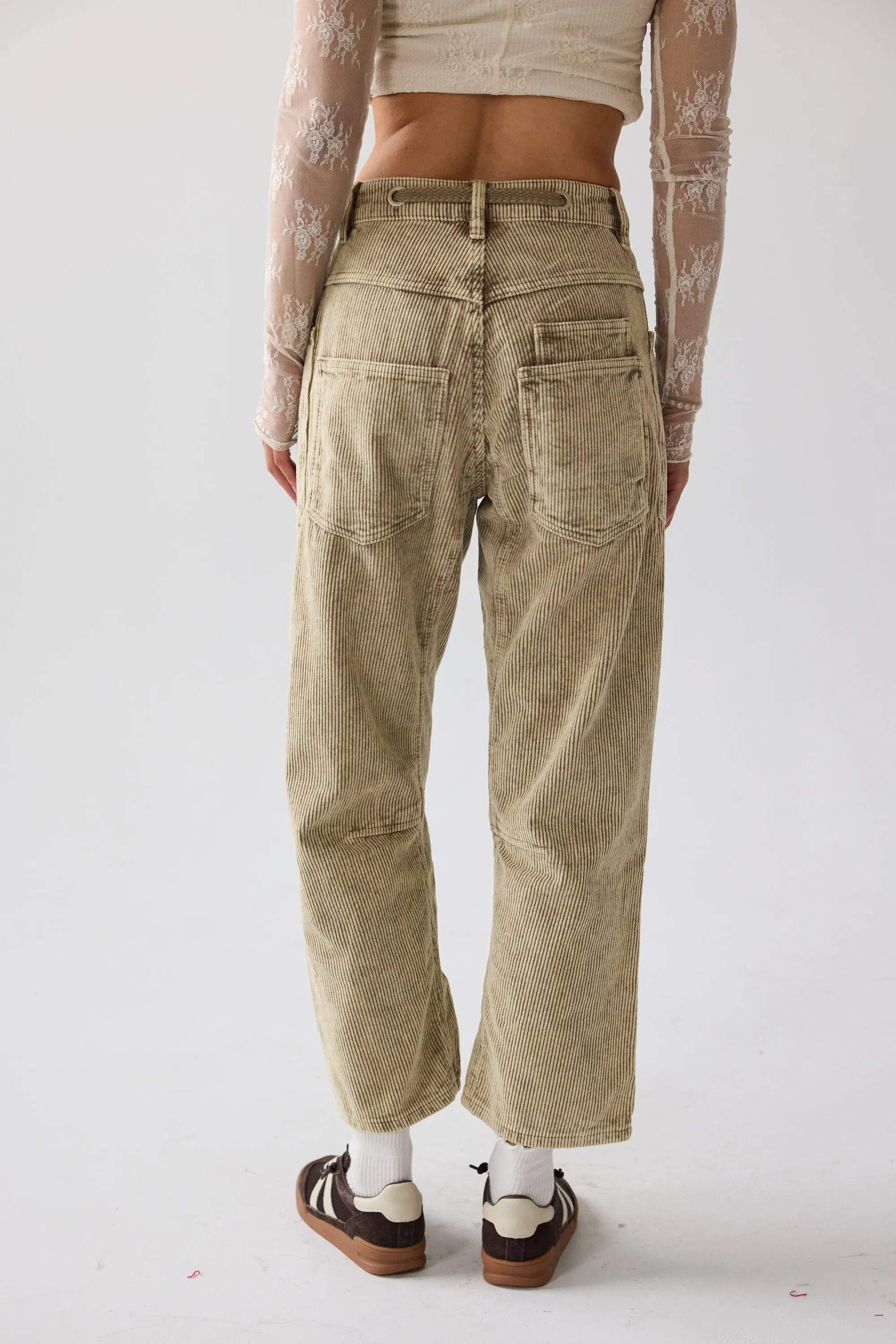Dana Corduroy Barrel Pants in Olive sold by bohme product image thumbnail 4