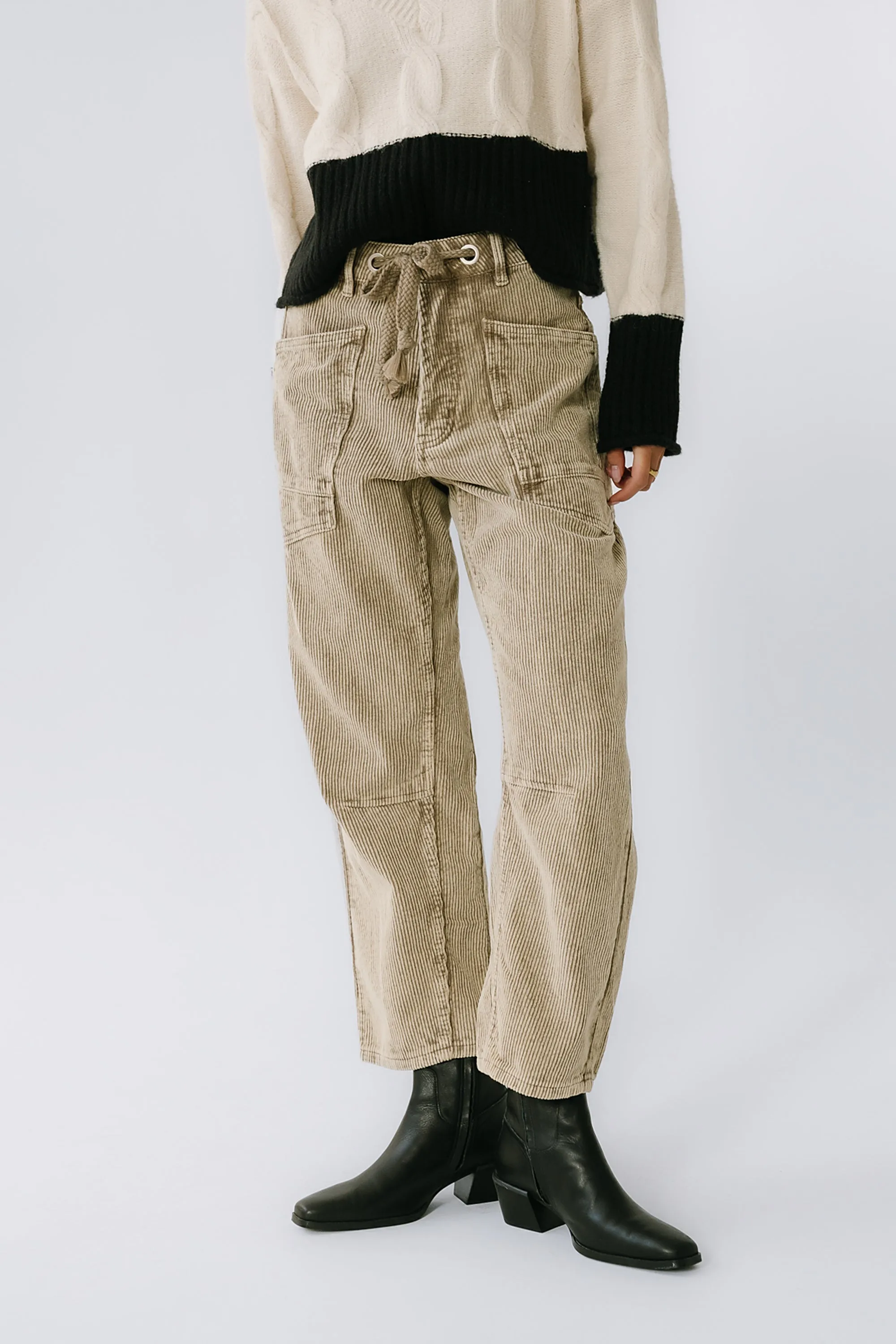 Dana Corduroy Barrel Pants in Olive sold by bohme product image thumbnail 5