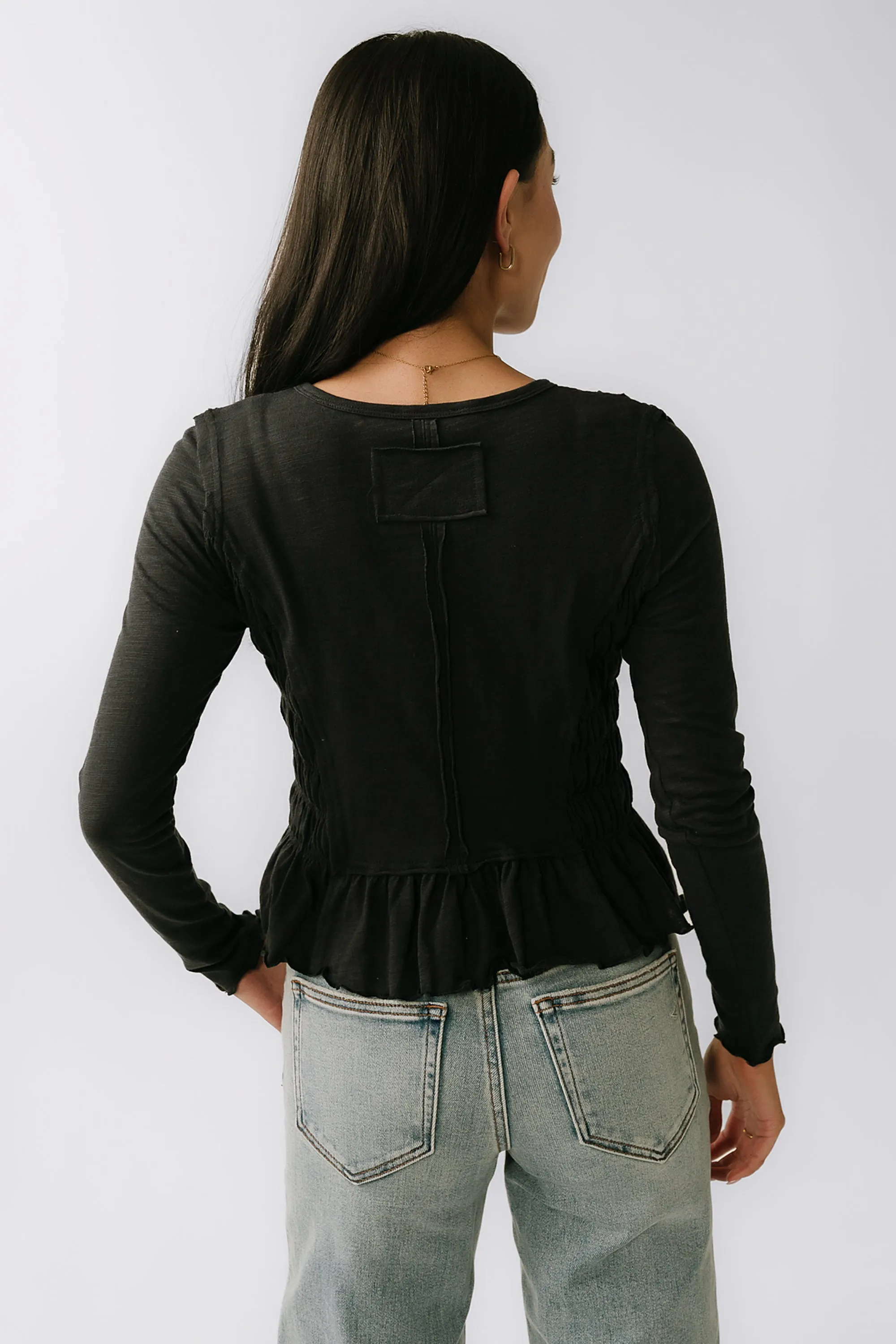 Harry Smocked Top in Black - FINAL SALE sold by bohme product image thumbnail 4