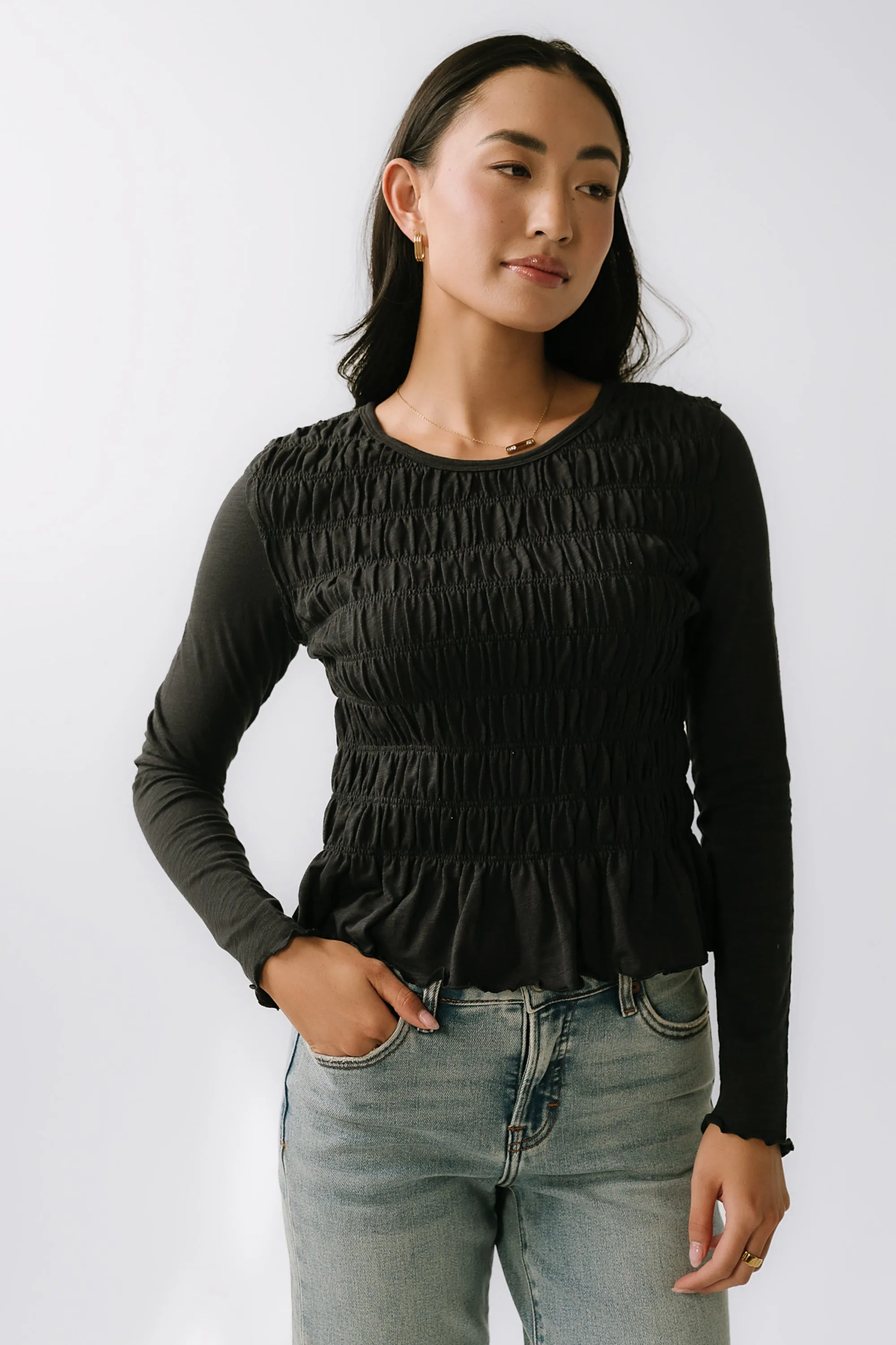 Harry Smocked Top in Black - FINAL SALE sold by bohme product image thumbnail 2