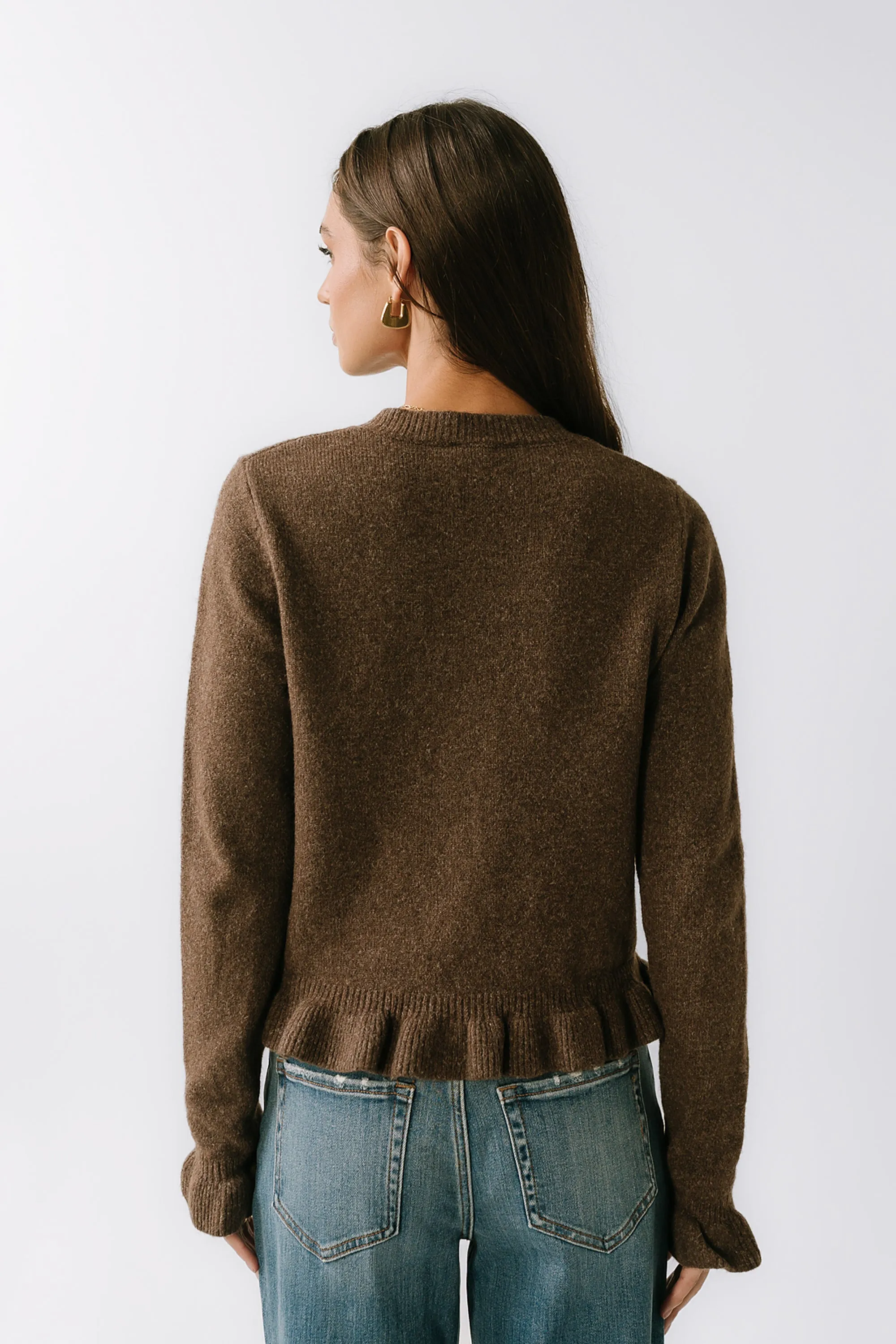 Rosie Ruffle Sweater in Brown sold by bohme product image thumbnail 3
