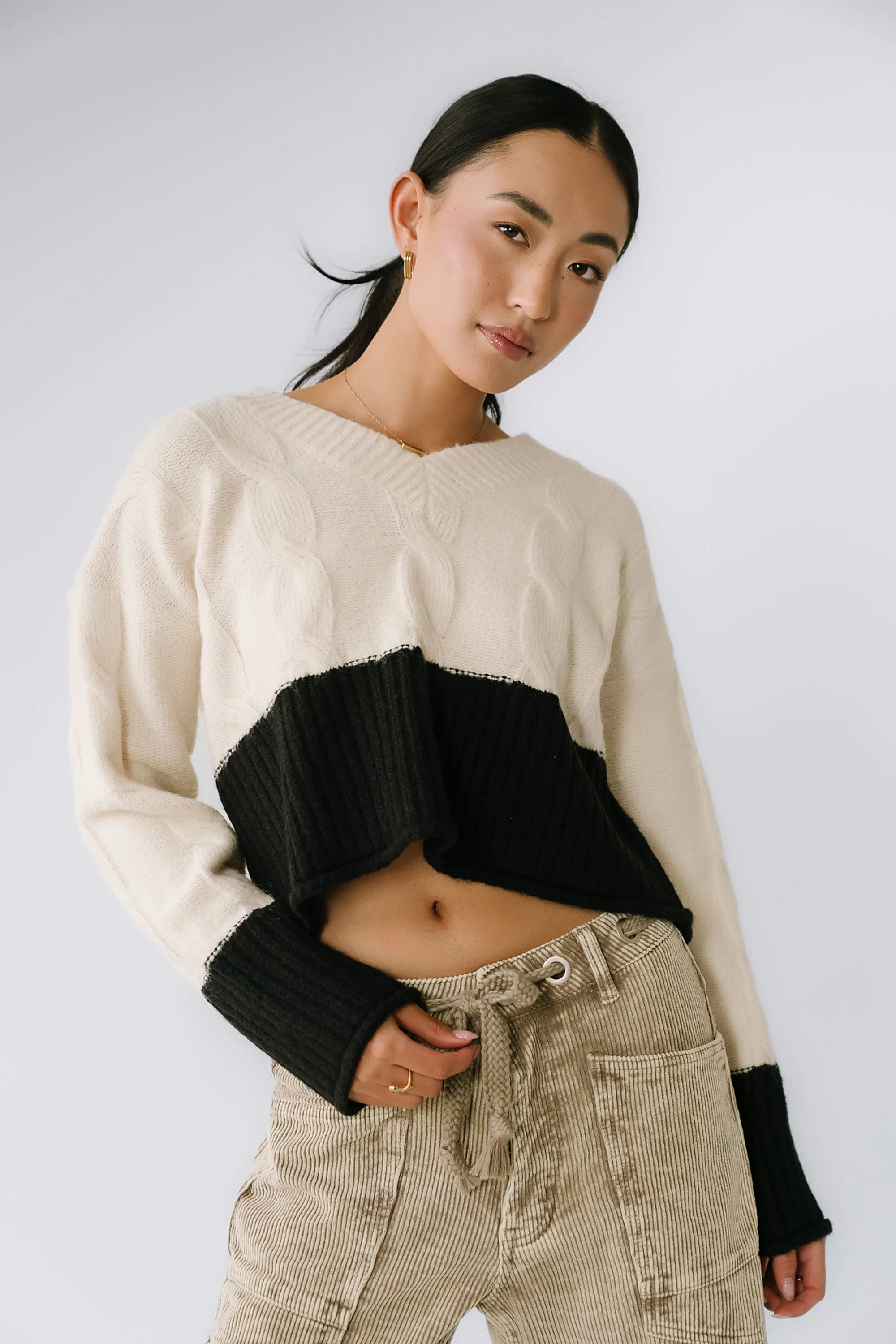 Beckham Cable Knit Sweater in Oatmeal sold by bohme product image thumbnail 5