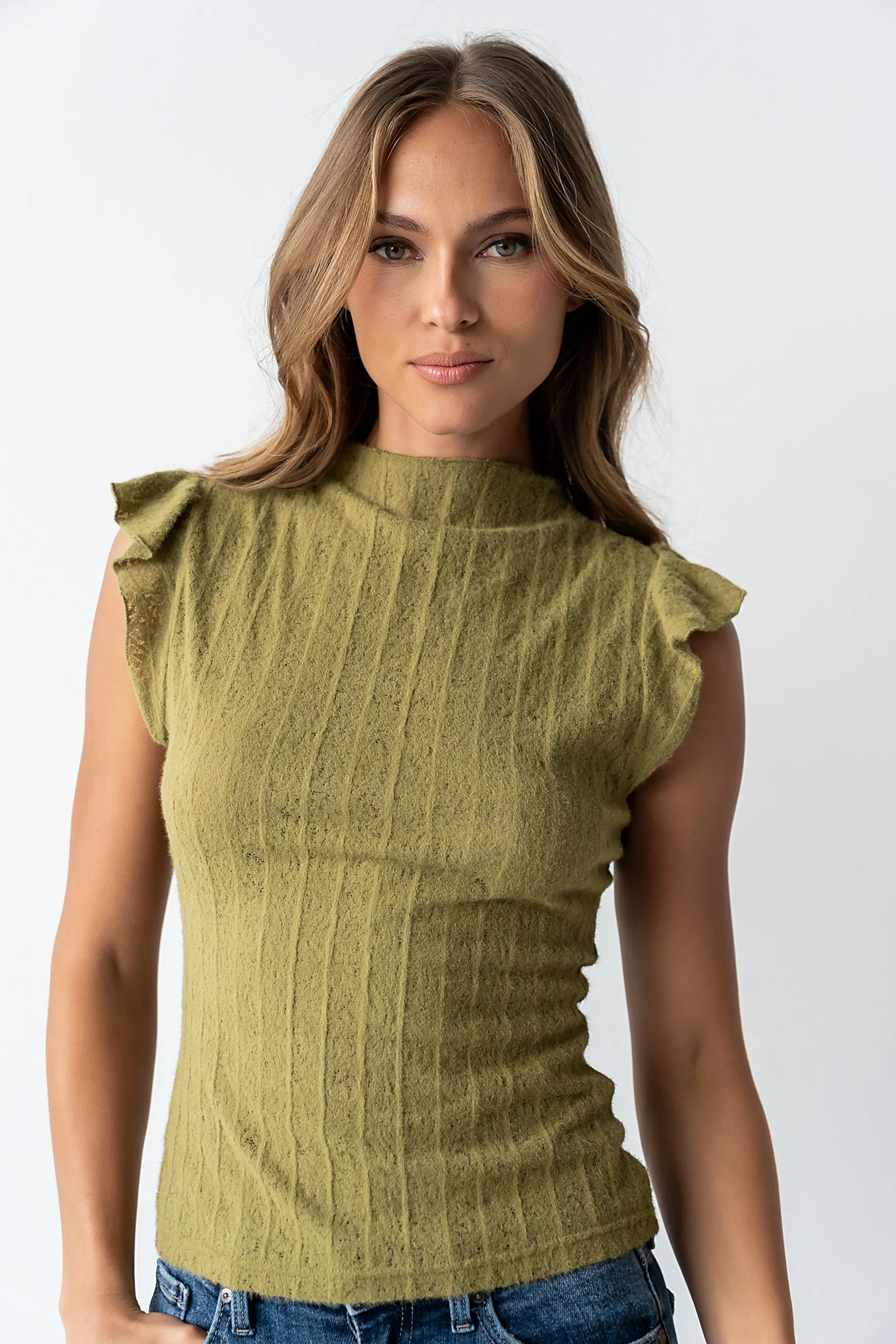 Lue Sheer Top in Olive - FINAL SALE sold by bohme product image thumbnail 5