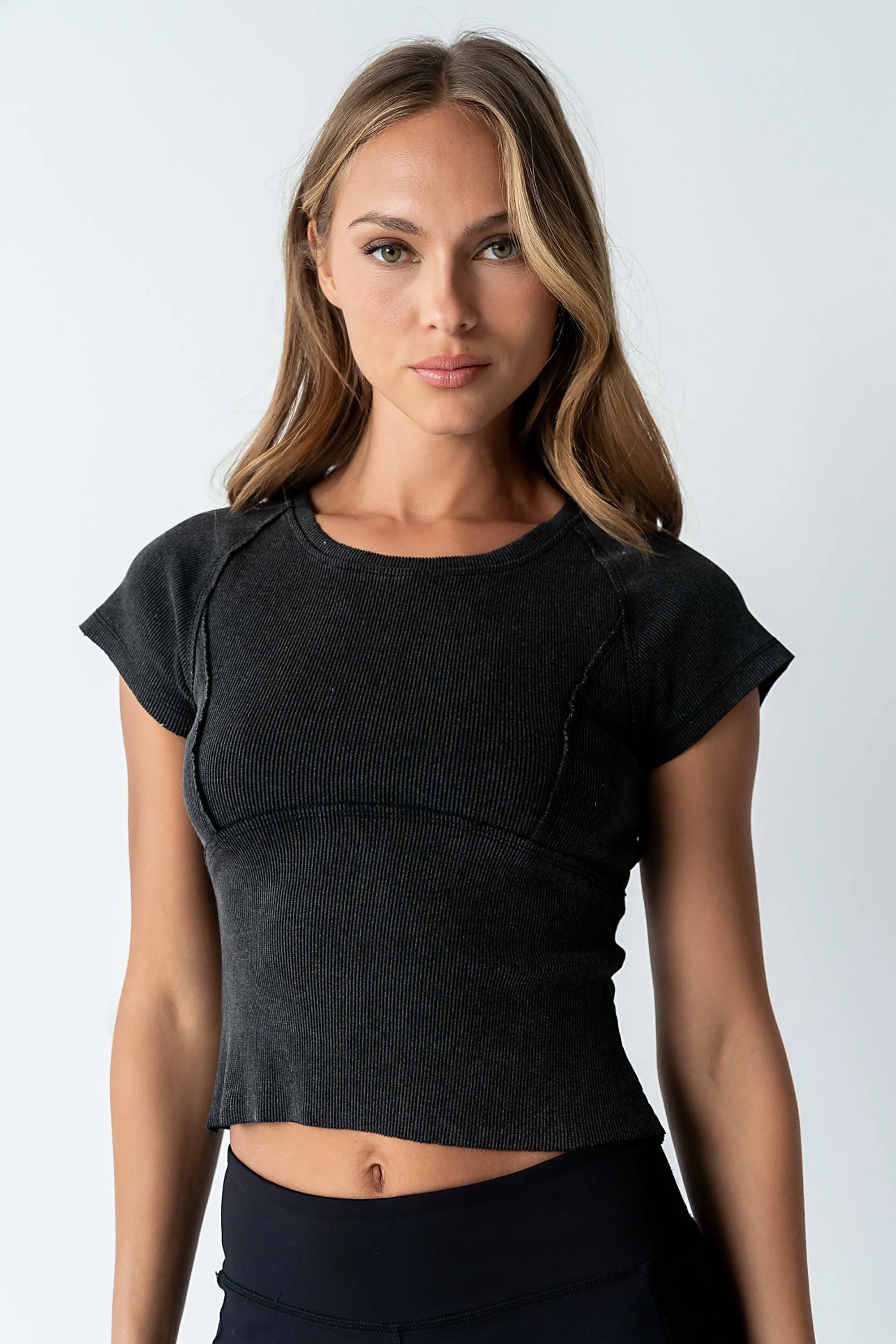 Millie Reverse Seam Top in Black - FINAL SALE sold by bohme