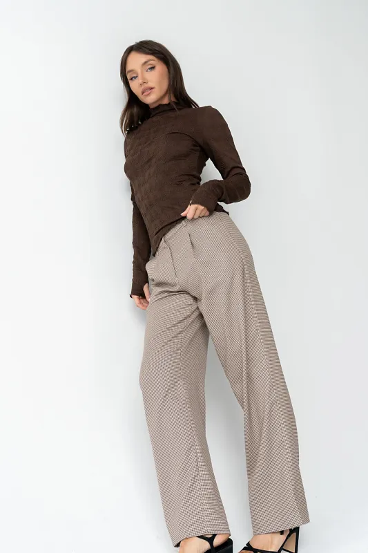 Benny Textured Top in Brown sold by bohme