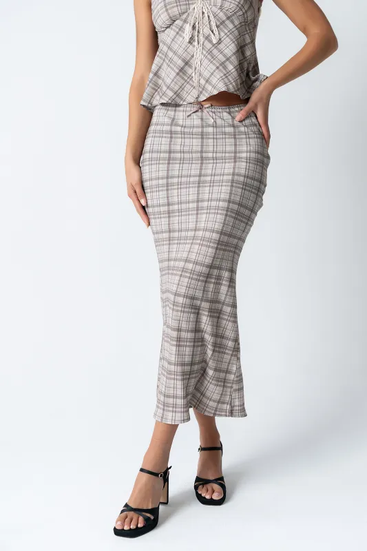 Jenna Plaid Maxi Skirt sold by bohme