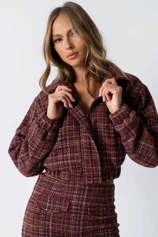 Finley Tweed Jacket in Red sold by bohme