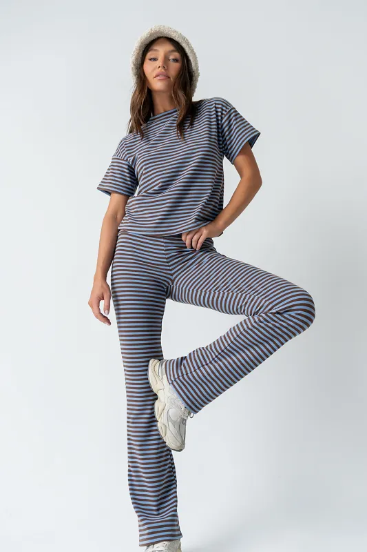 Jannet Striped Pants in Blue sold by bohme