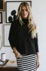 Textured Mock Neck Top in Black - FINAL SALE sold by bohme