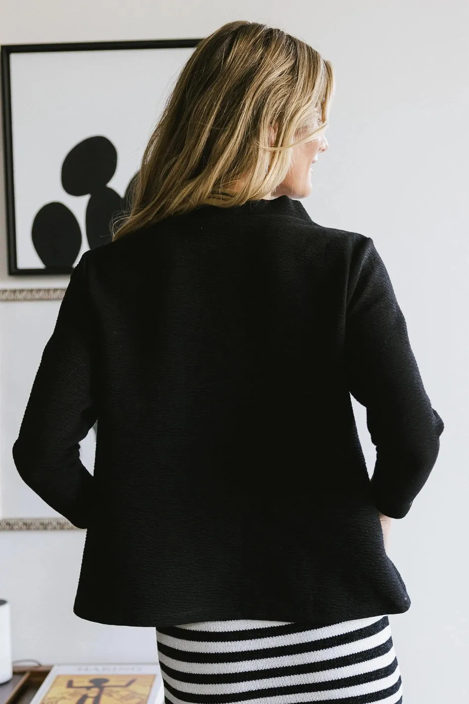 Textured Mock Neck Top in Black - FINAL SALE sold by bohme product image thumbnail 3