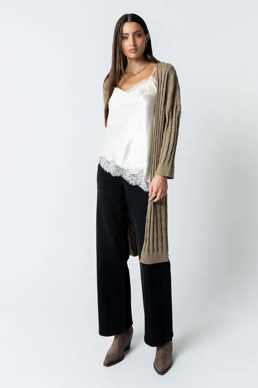 Eve Ribbed Duster in Taupe made by bohme