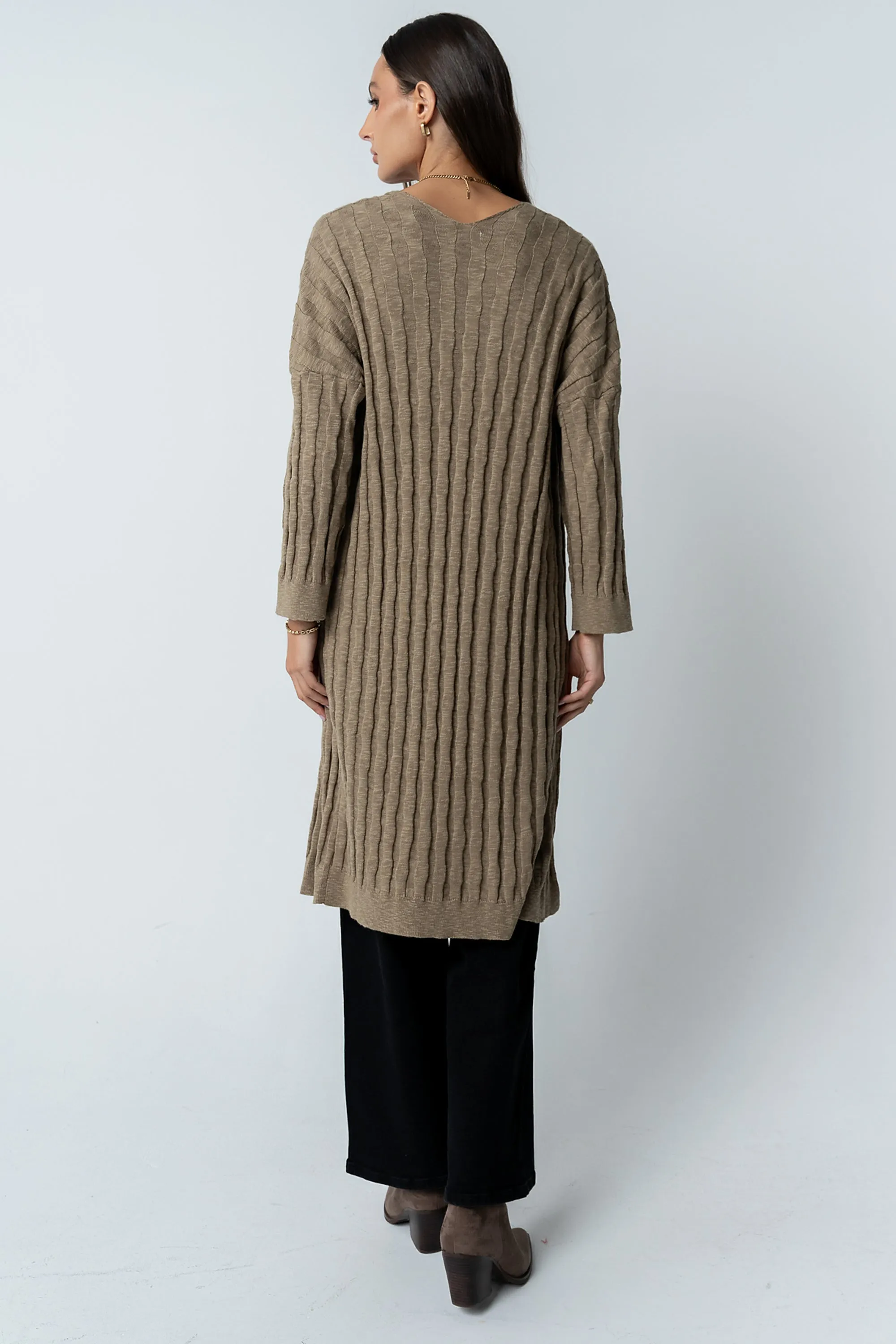Eve Ribbed Duster in Taupe sold by bohme product image thumbnail 5