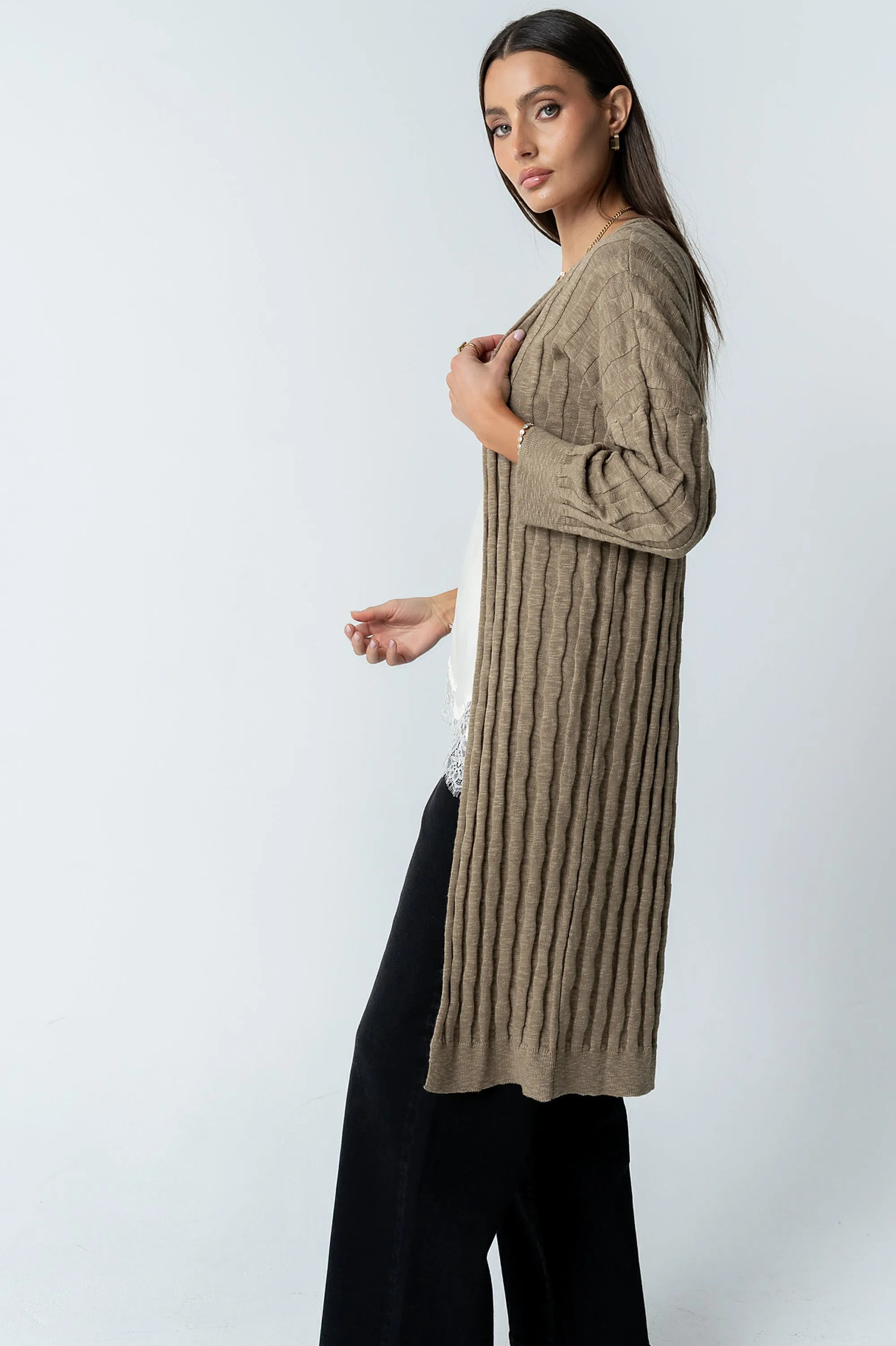 Eve Ribbed Duster in Taupe sold by bohme product image thumbnail 4