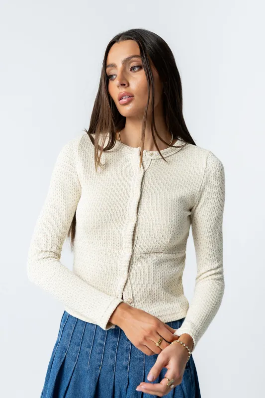 Mindy Button Front Sweater in Multi sold by bohme