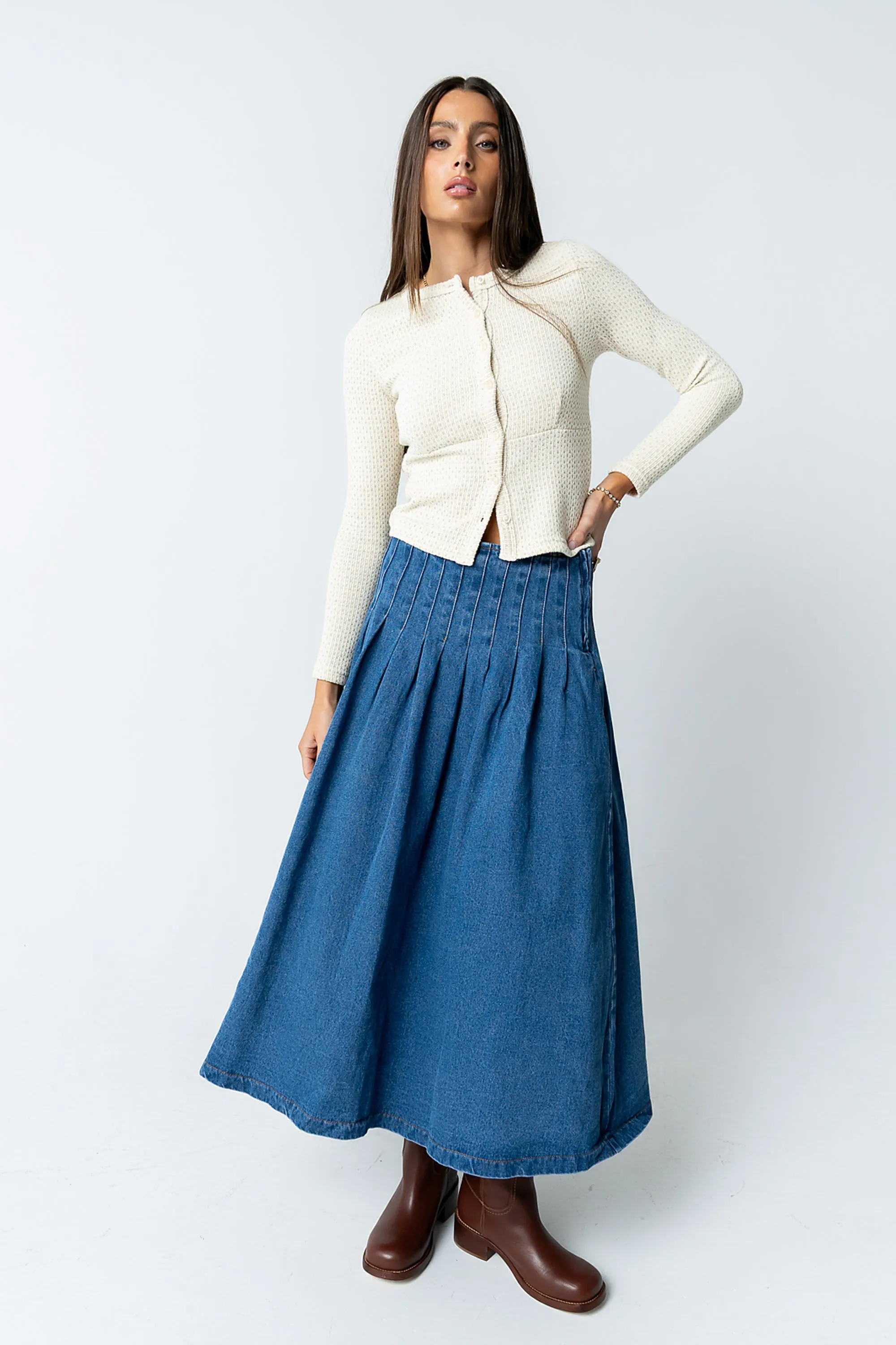 Mindy Button Front Sweater in Multi sold by bohme product image thumbnail 2