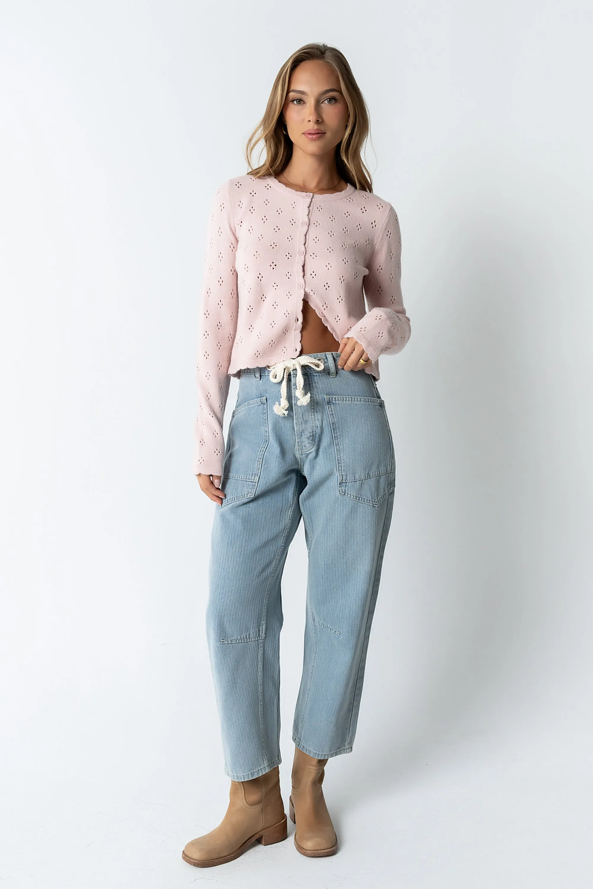 Kandy Scalloped Sweater in Pink sold by bohme product image thumbnail 2