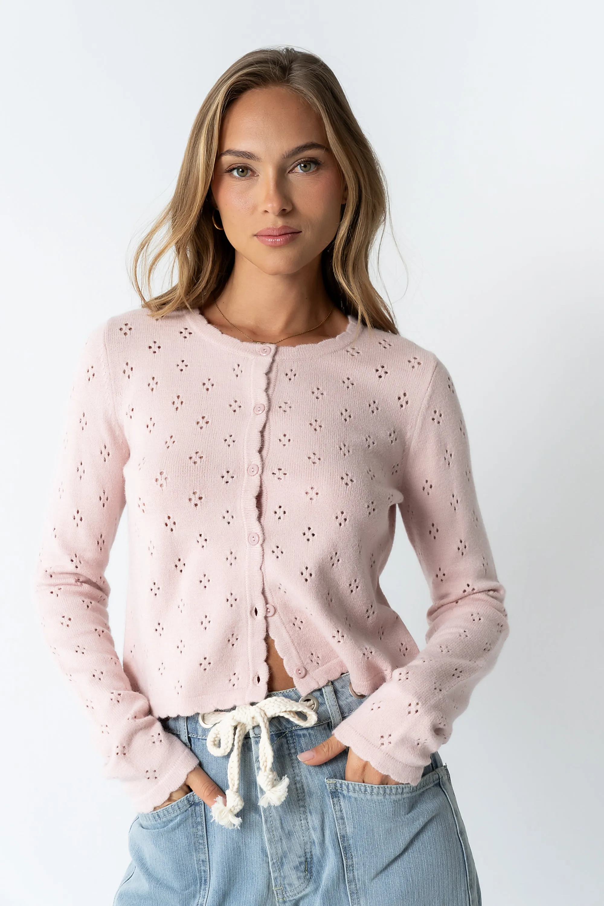 Kandy Scalloped Sweater in Pink sold by bohme product image thumbnail 5