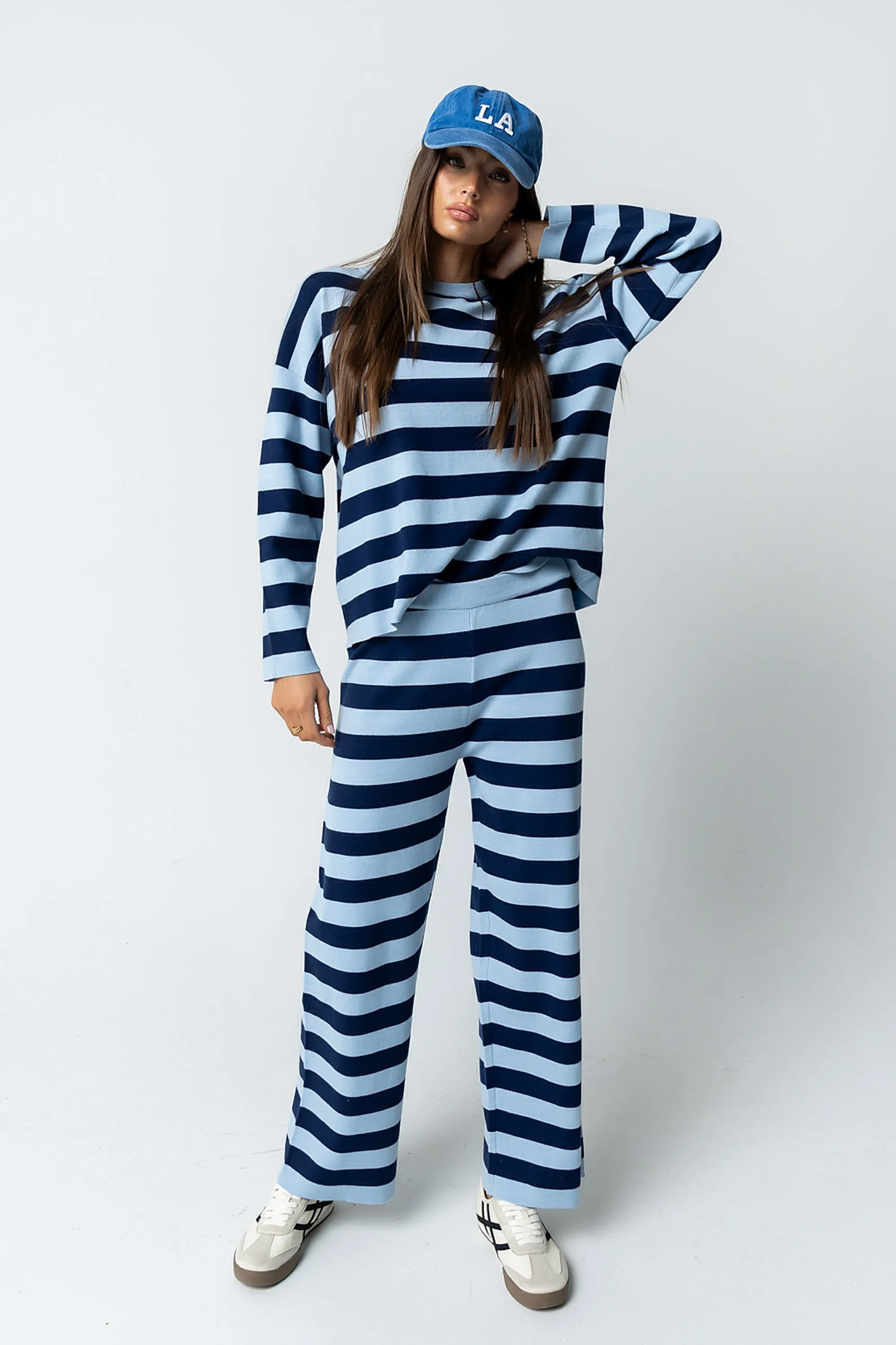 Joey Striped Sweater in Navy sold by bohme product image thumbnail 5