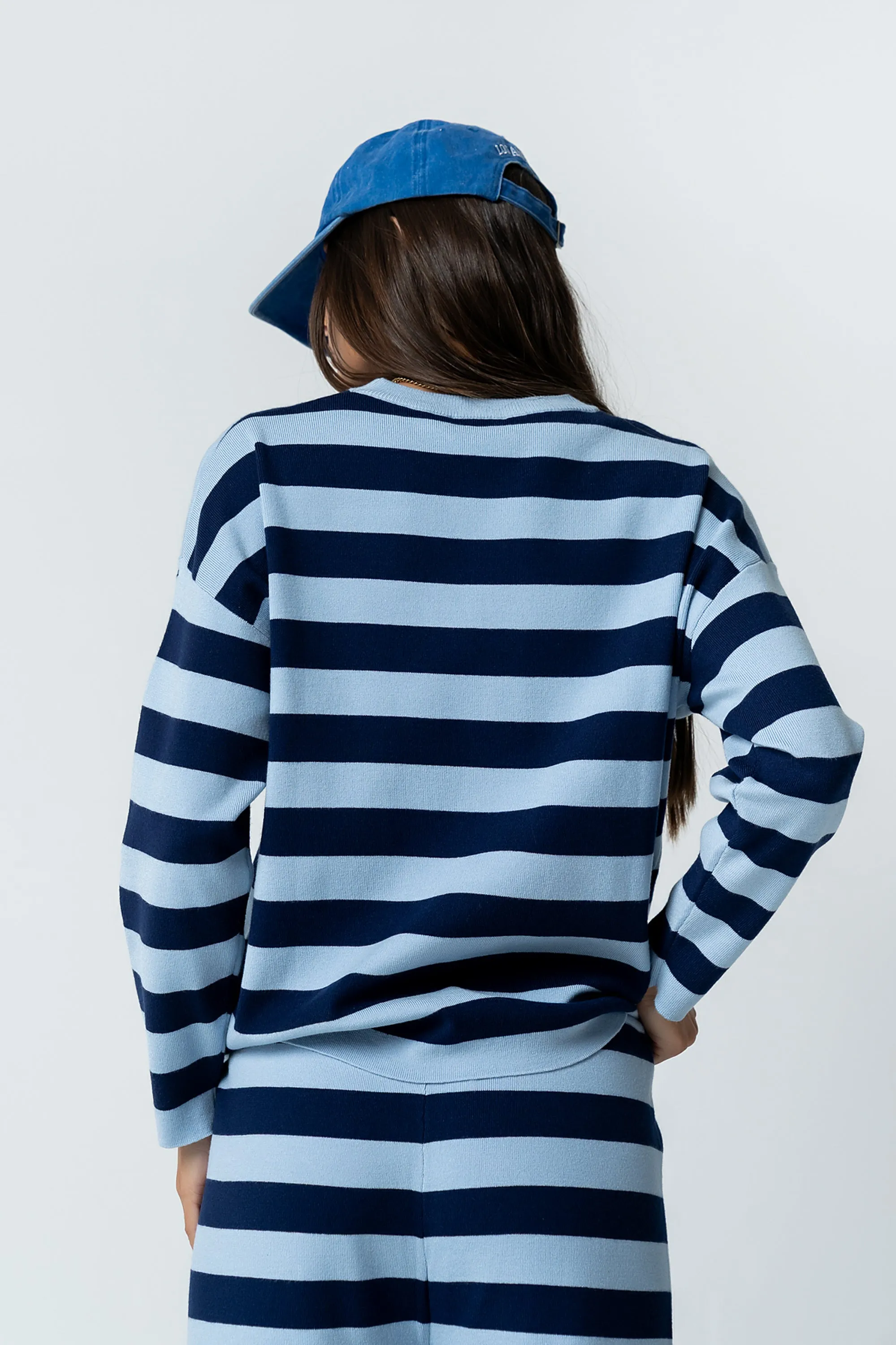 Joey Striped Sweater in Navy sold by bohme product image thumbnail 3