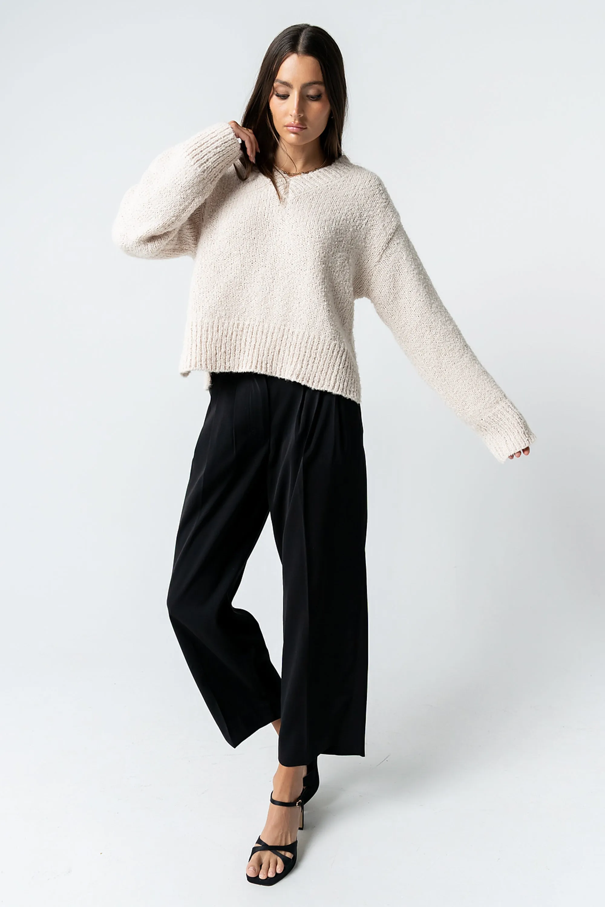 Junie Fuzzy Sweater in Cream sold by bohme product image thumbnail 3